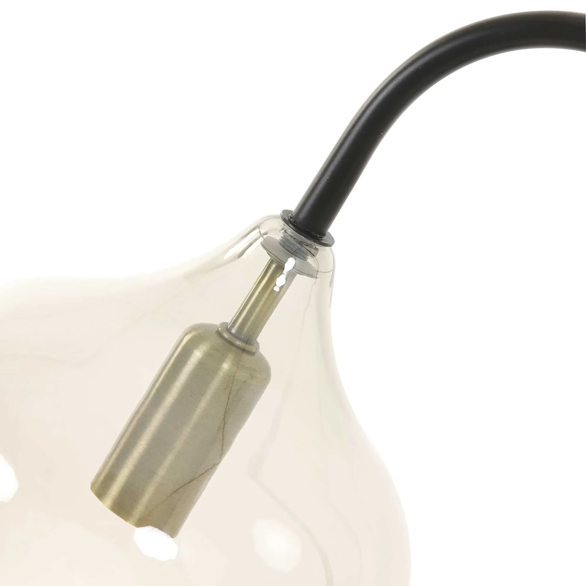 Smoked Glass Table Lamp - Black, Metal