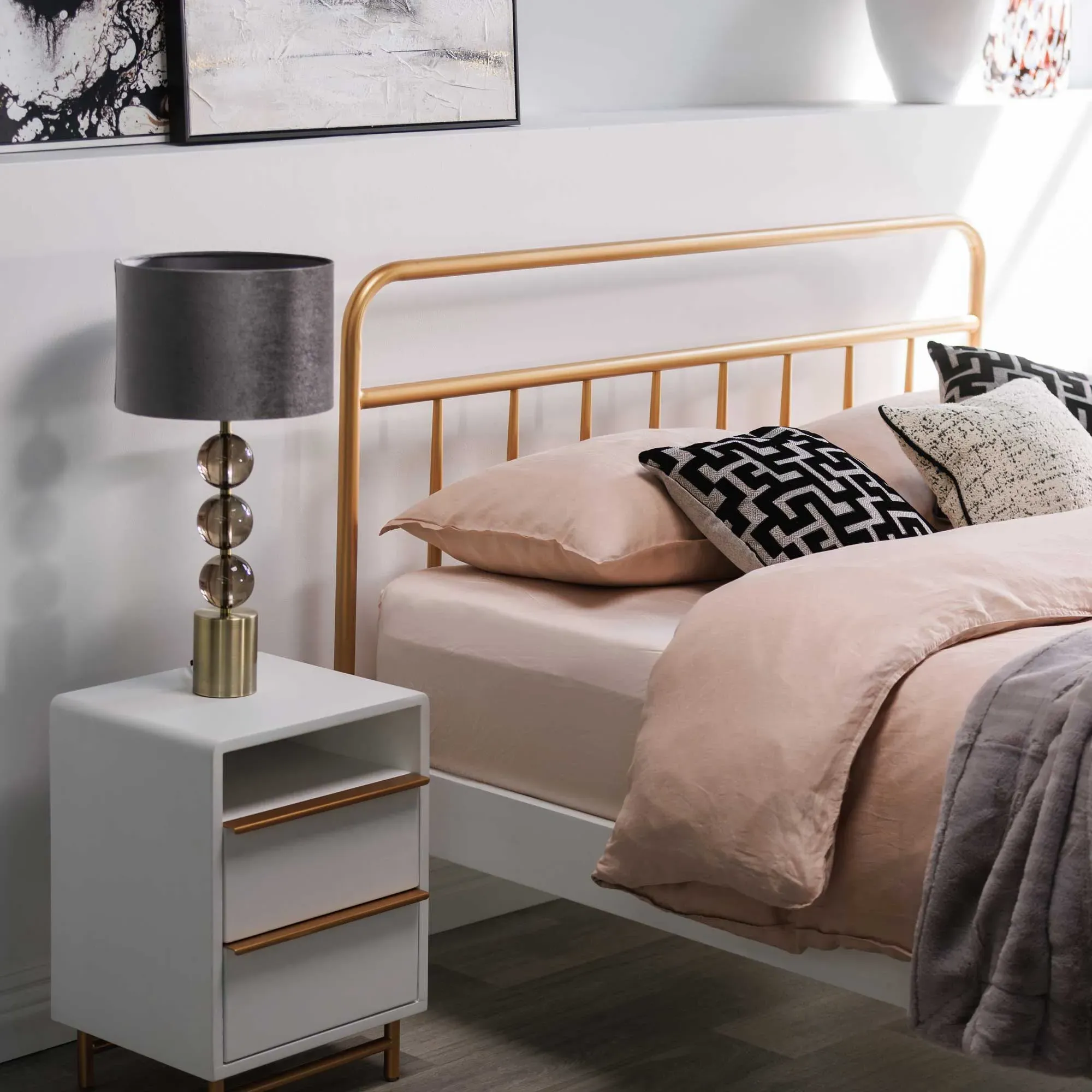 Smoked Glass Table Lamp - Smoke