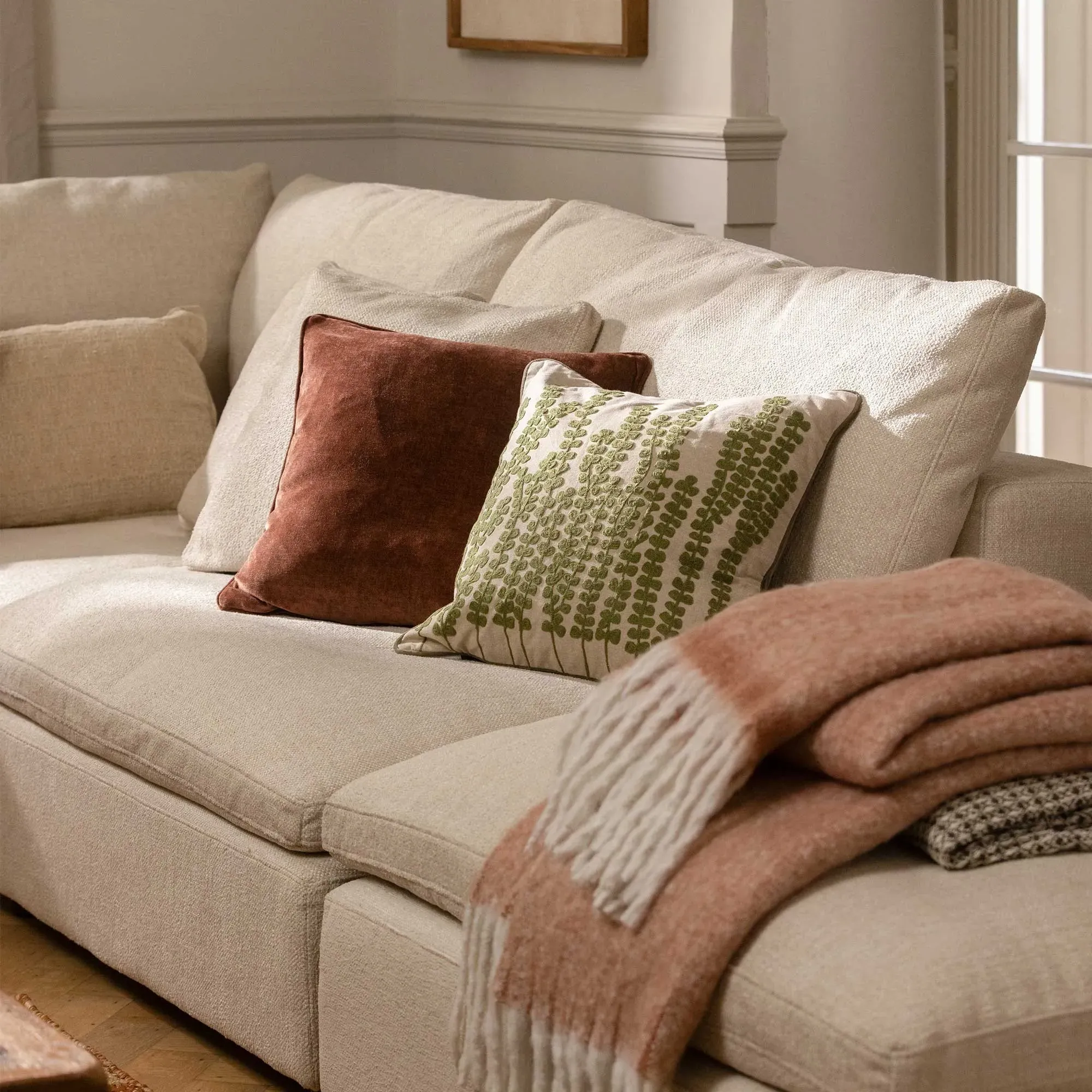 Solace Corner Modular Sofa Set with Ottoman - Neutral