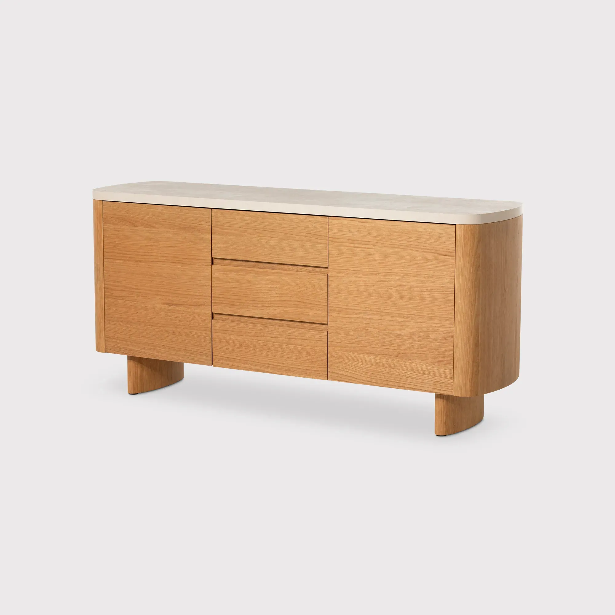 Soma Curved Sideboard - Neutral, Oak Veneer image