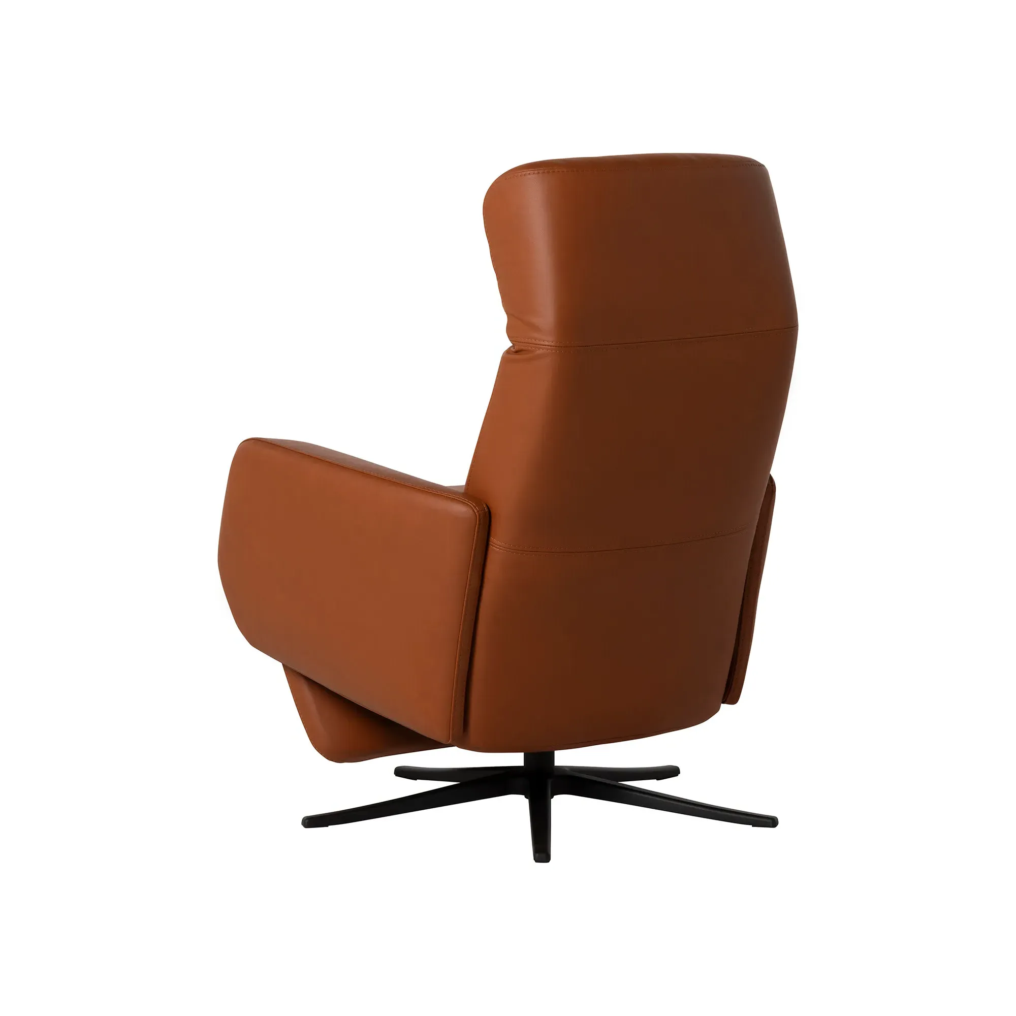 Space 2100 Armchair with Footstool - Brown, Leather