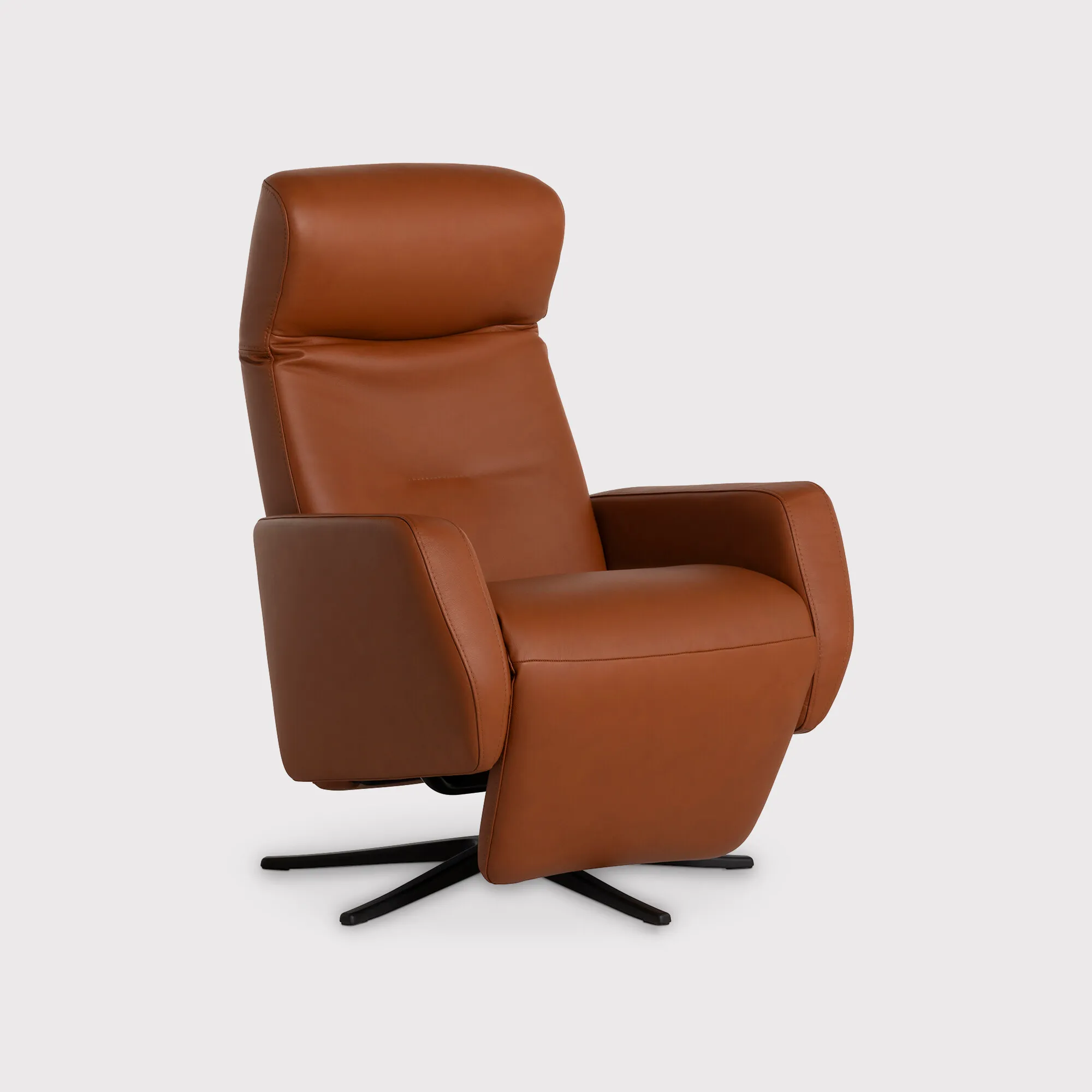 Space 2100 Armchair with Footstool - Brown, Leather