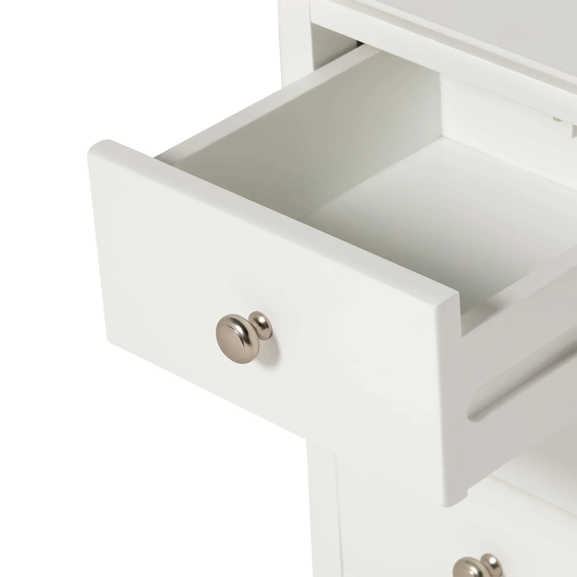 Springwell 3 Drawer Bedside Table - White, Wood