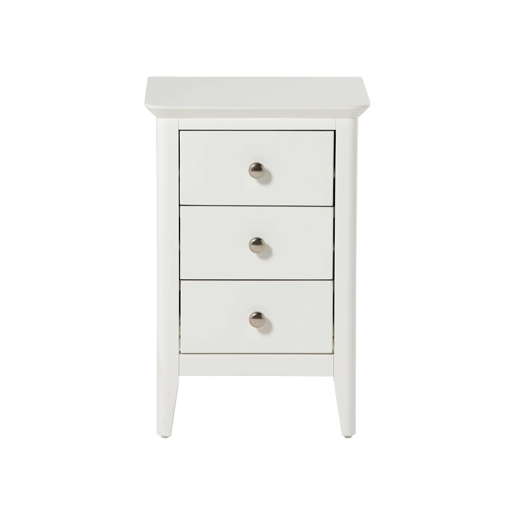 Springwell 3 Drawer Bedside Table - White, Wood