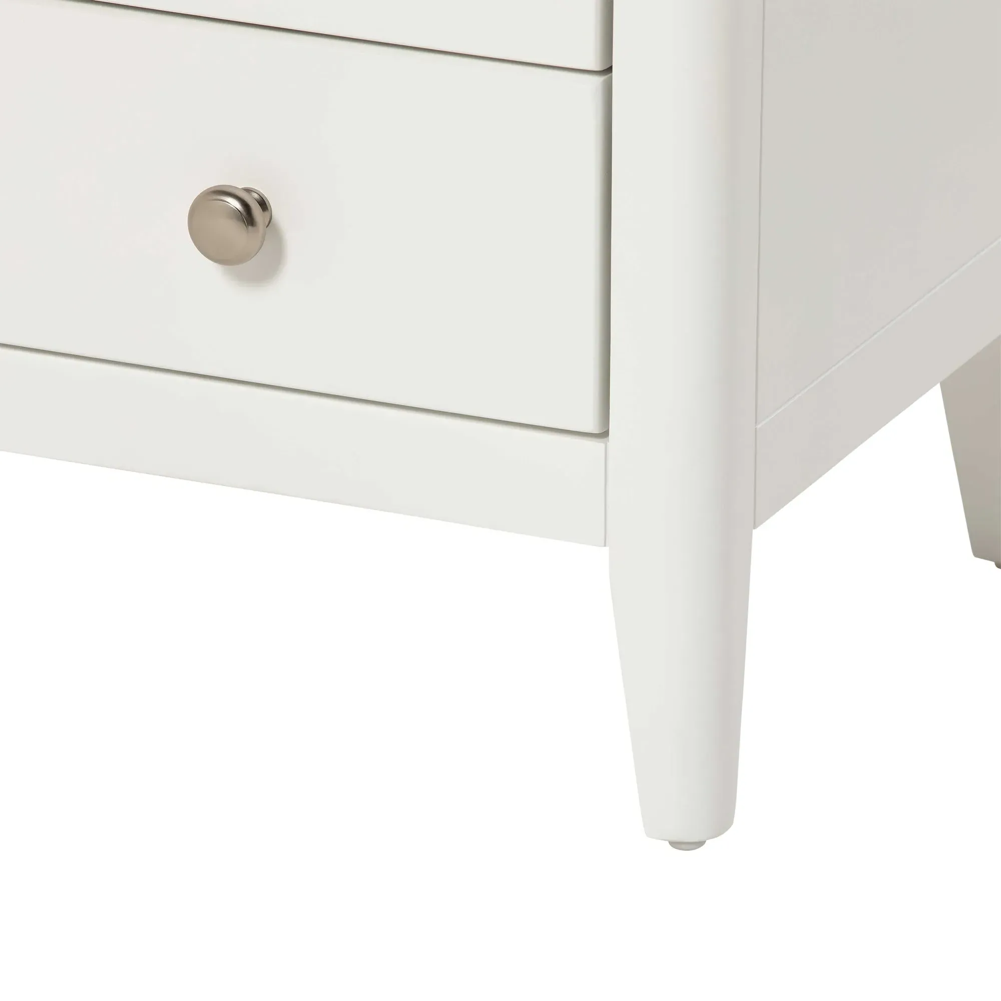Springwell 3 Drawer Bedside Table - White, Wood