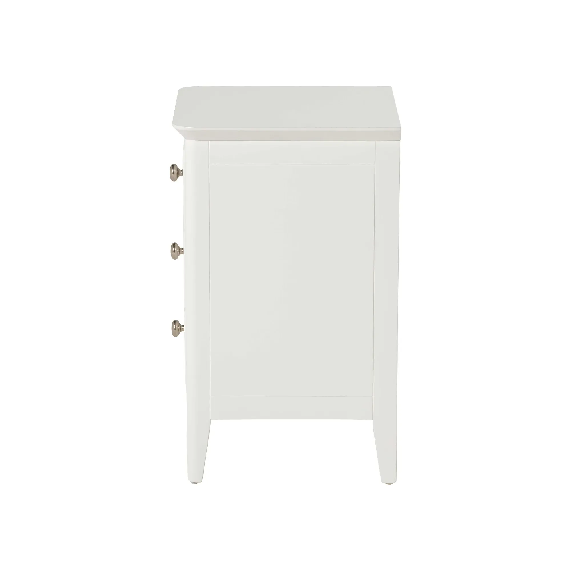 Springwell 3 Drawer Bedside Table - White, Wood