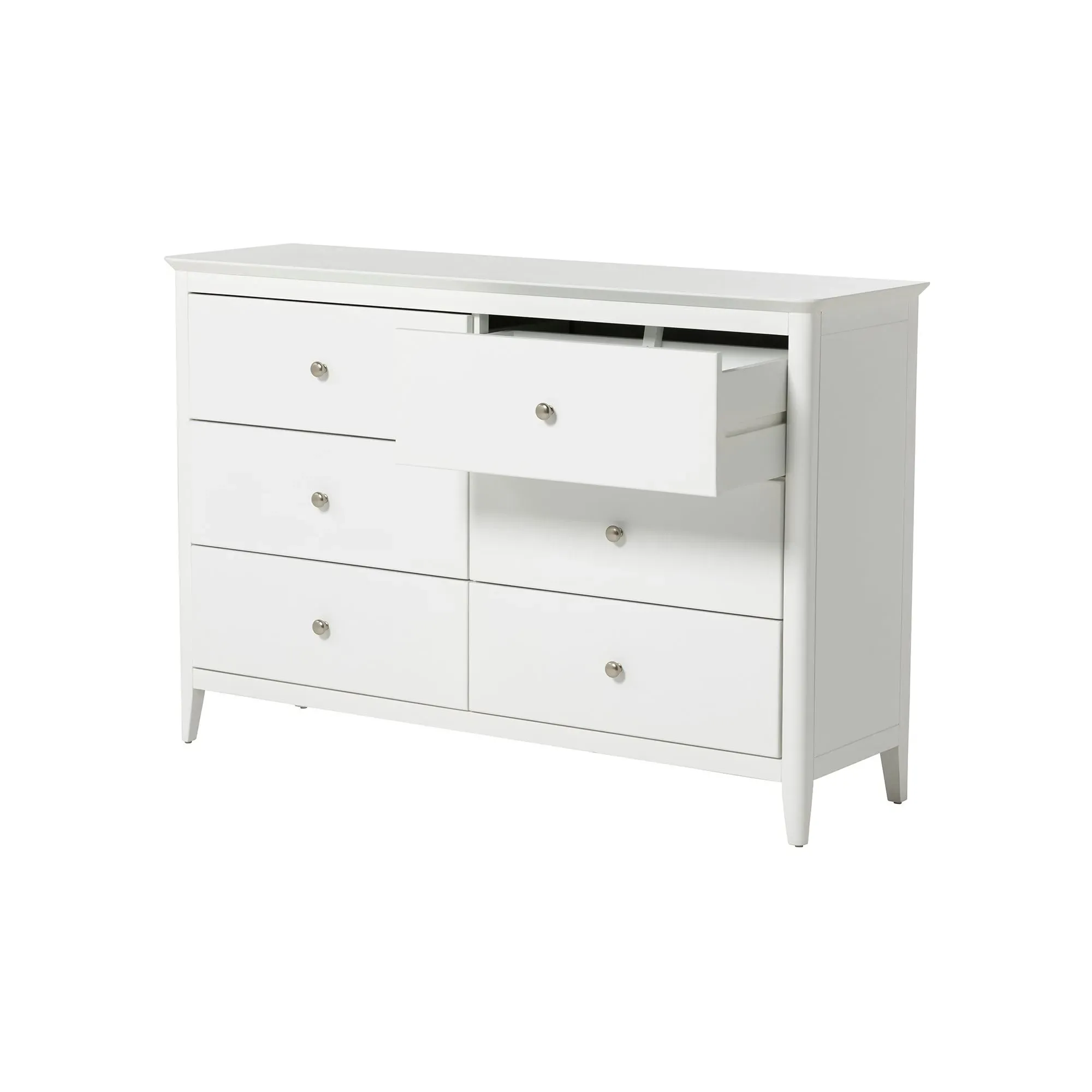 Springwell 6 Drawer Chest - White, Acacia Wood