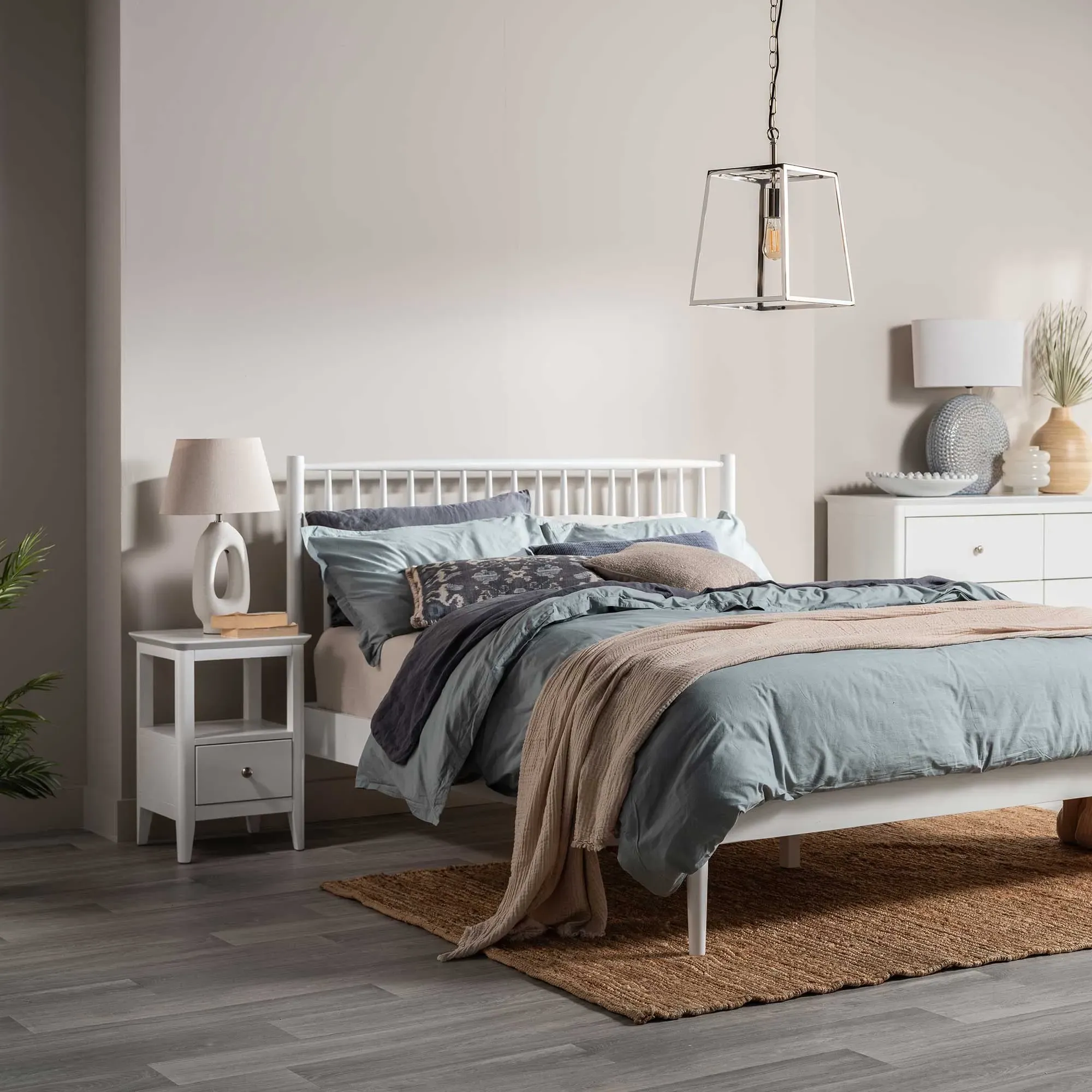 Springwell Bedroom Set Table - White, Acacia Wood