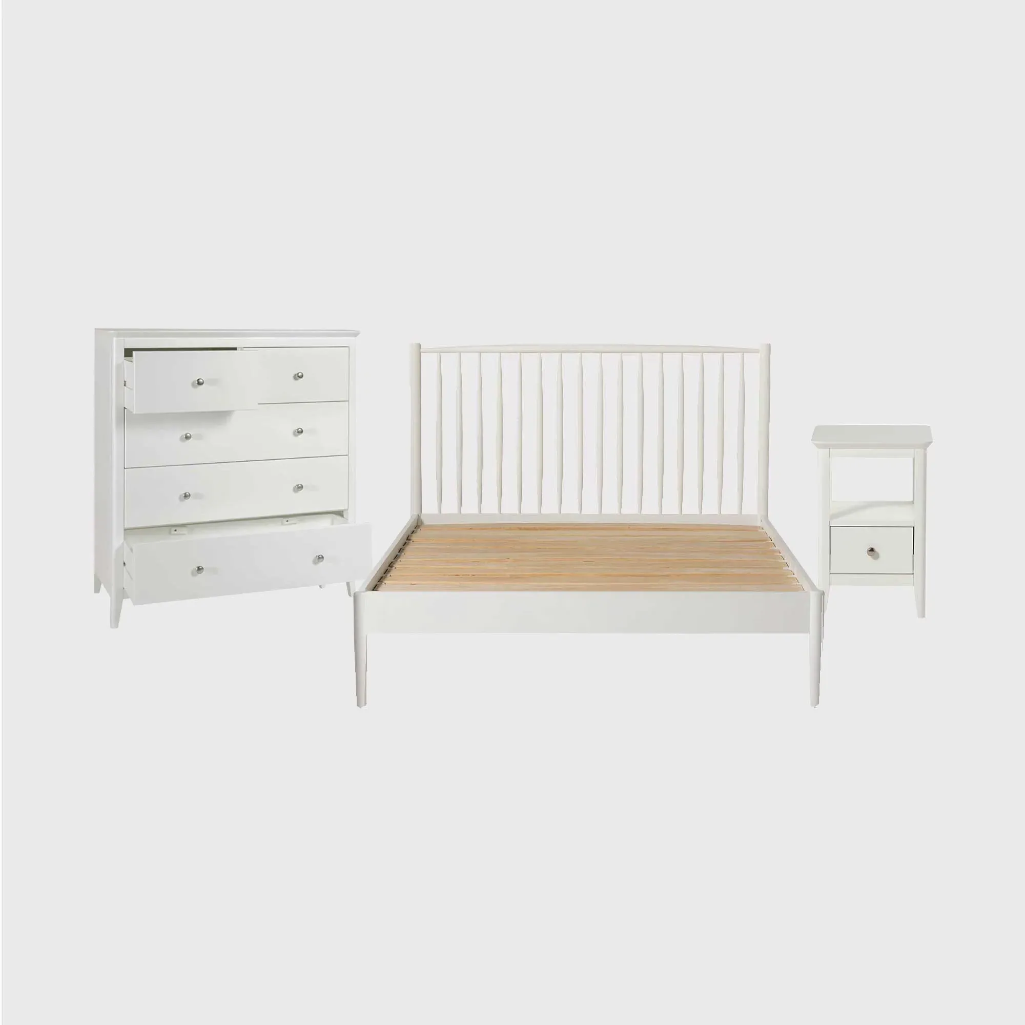 Springwell Bedroom Set Table - White, Acacia Wood image