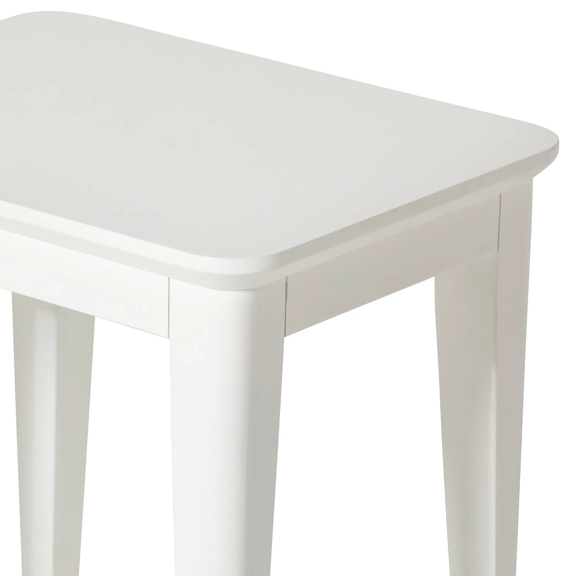 Springwell Stool - White, Acacia Wood