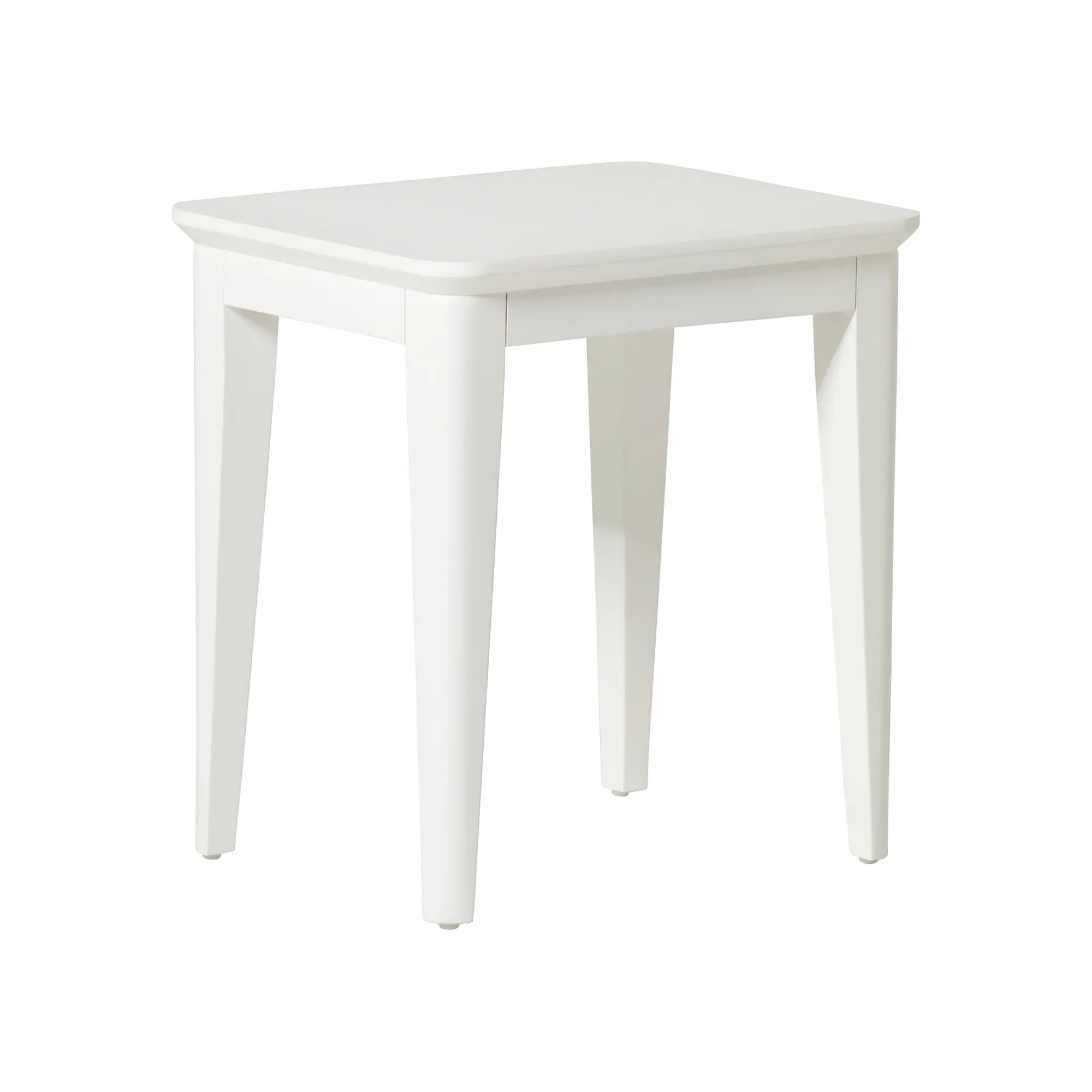 Springwell Stool - White, Acacia Wood
