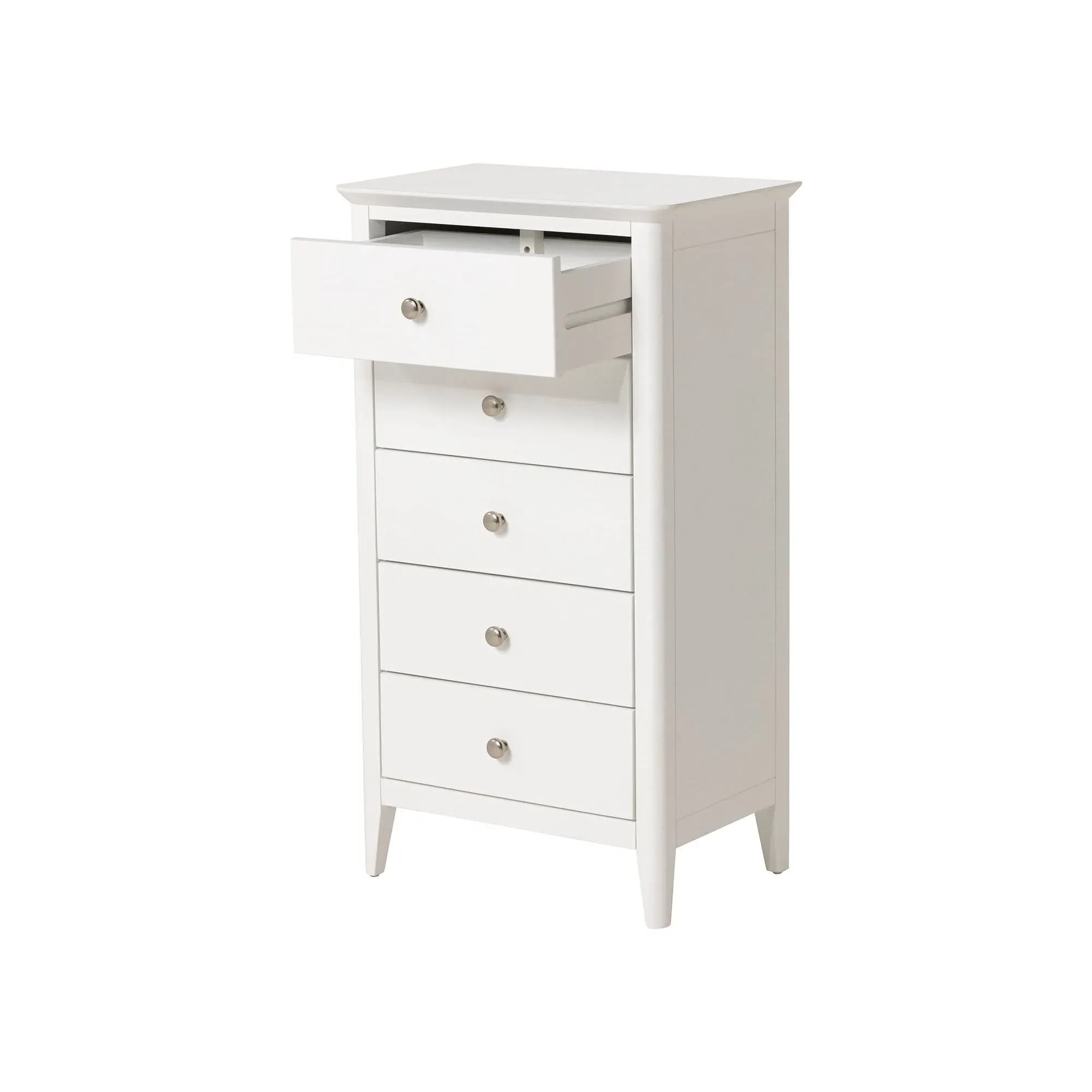 Springwell Tallboy Chest - White, Acacia Wood