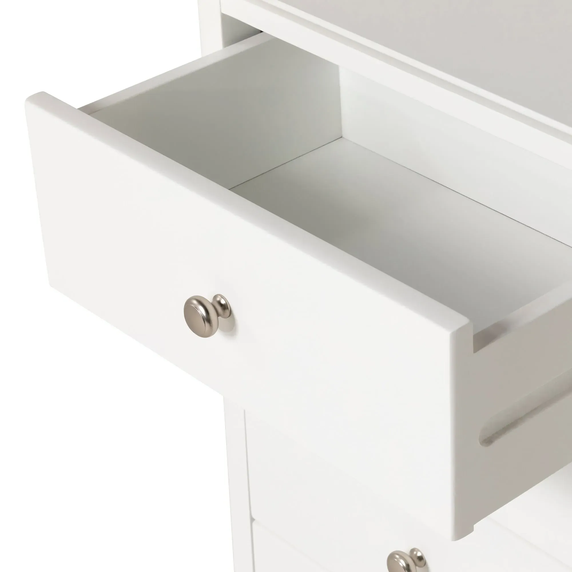 Springwell Tallboy Chest - White, Acacia Wood
