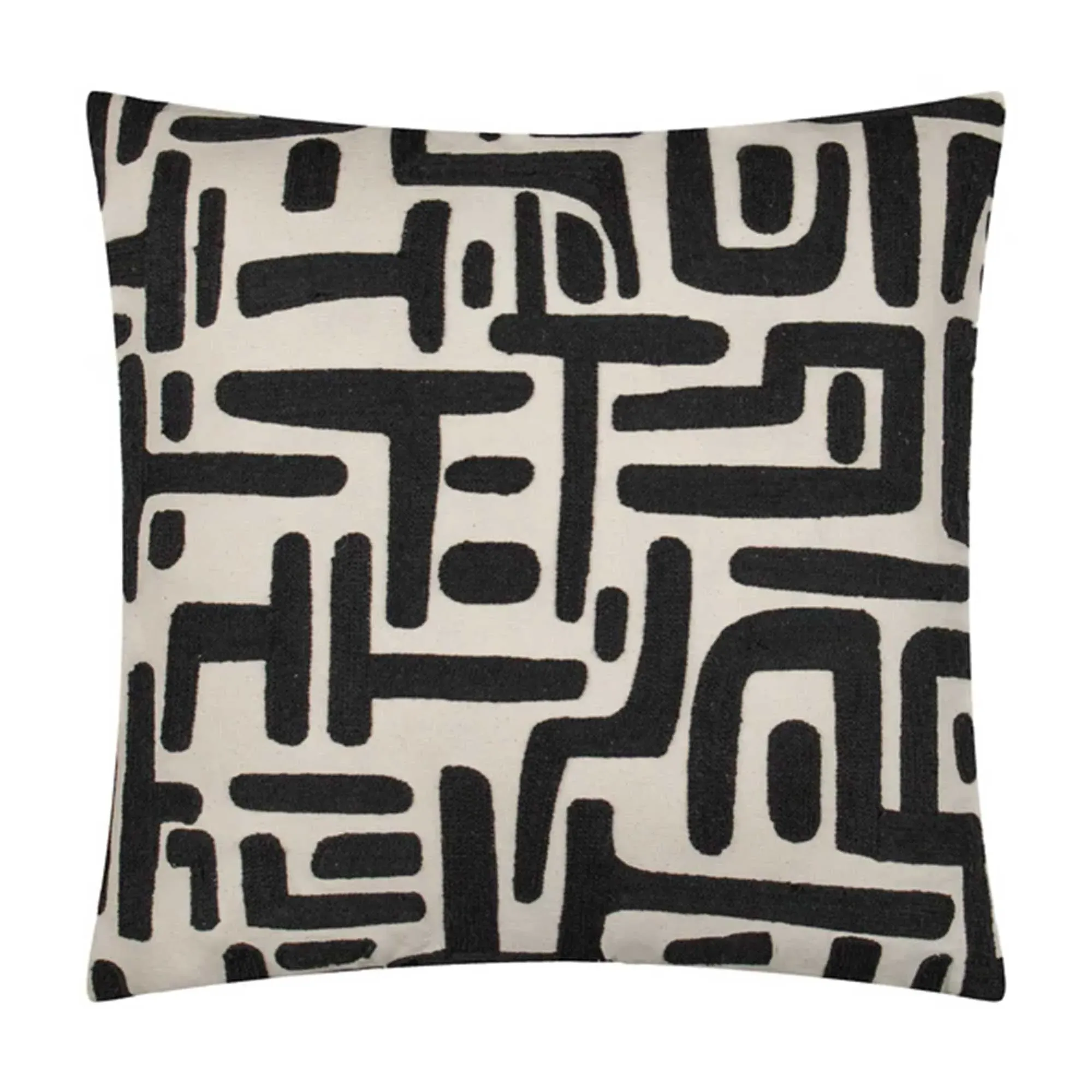 Square Cushion - Black, Cotton image
