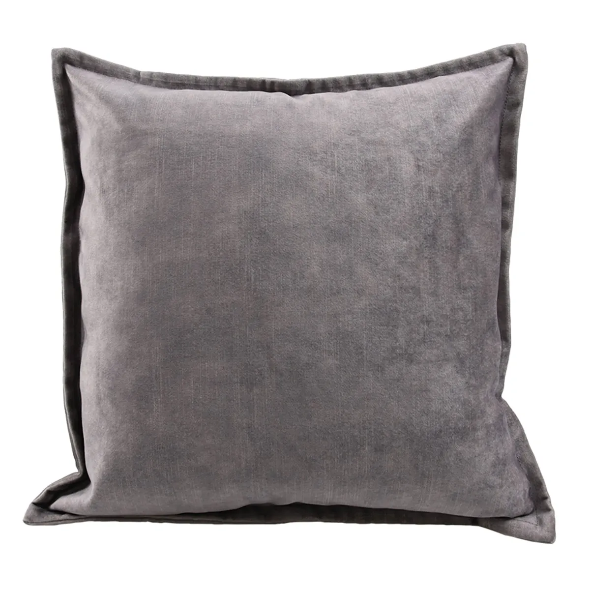Square Edged Cushion - Grey, Polyester