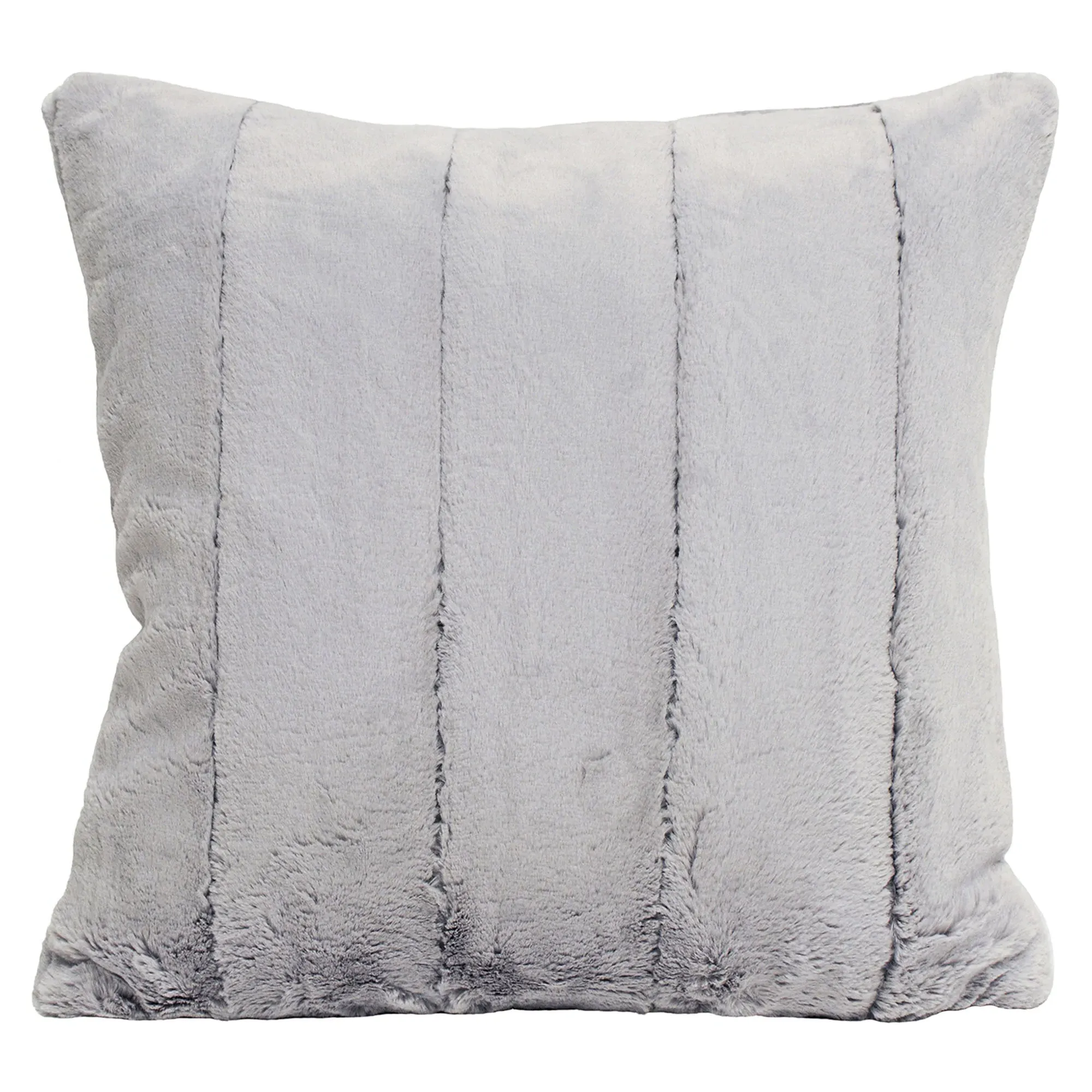 Square Faux Fur Cushion - Grey, Polyester image