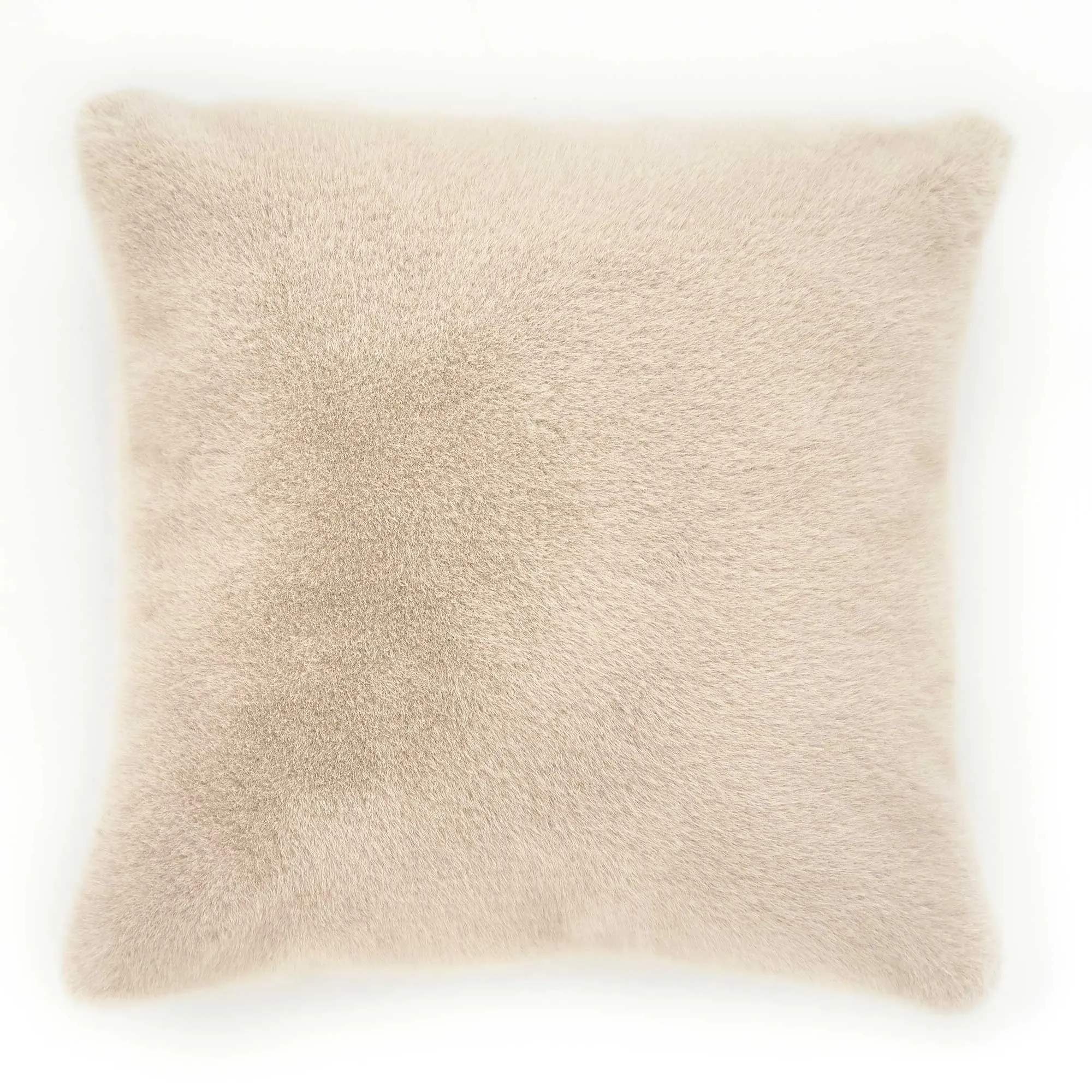 Square Faux Fur Cushion - Neutral, Polyester image