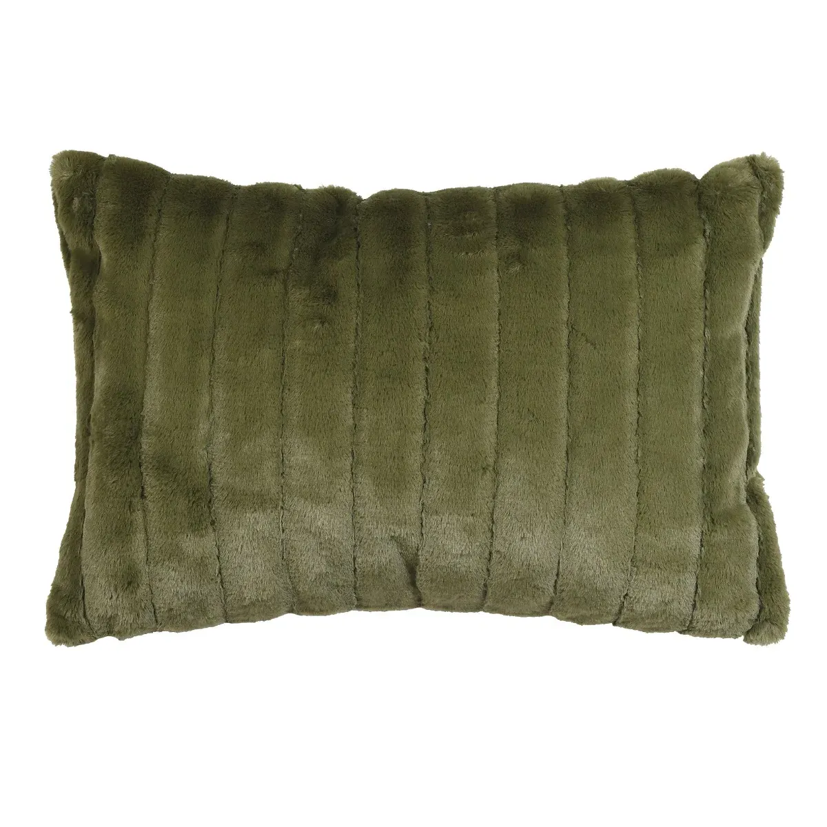 Square Faux Fur Cushion - Olive