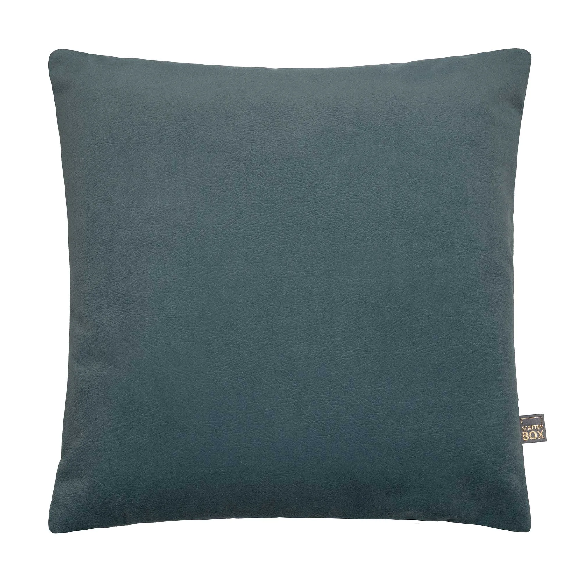 Square Faux Suede Cushion - Petrol Blue, Polyester product