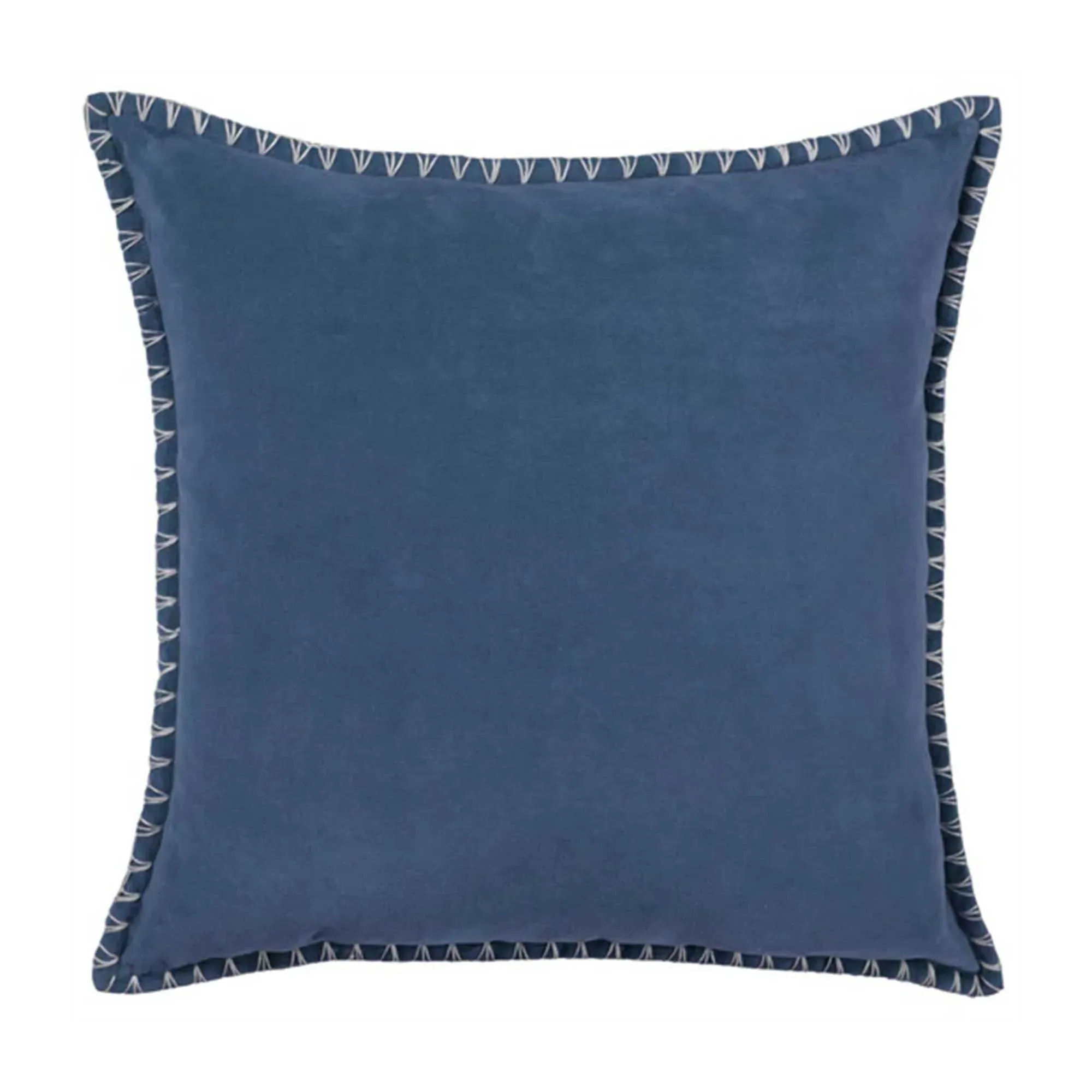 Square Stitch Edge Cushion - Blue, Polyester image