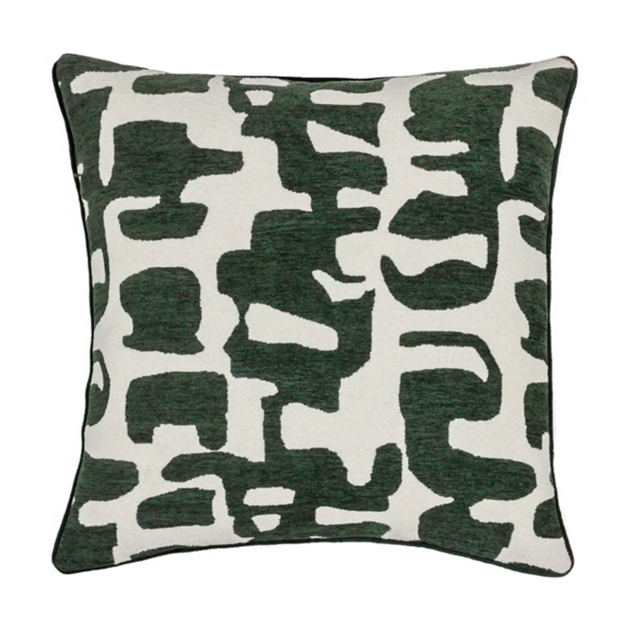 Square Wavy Cushion - Green, Polyester image