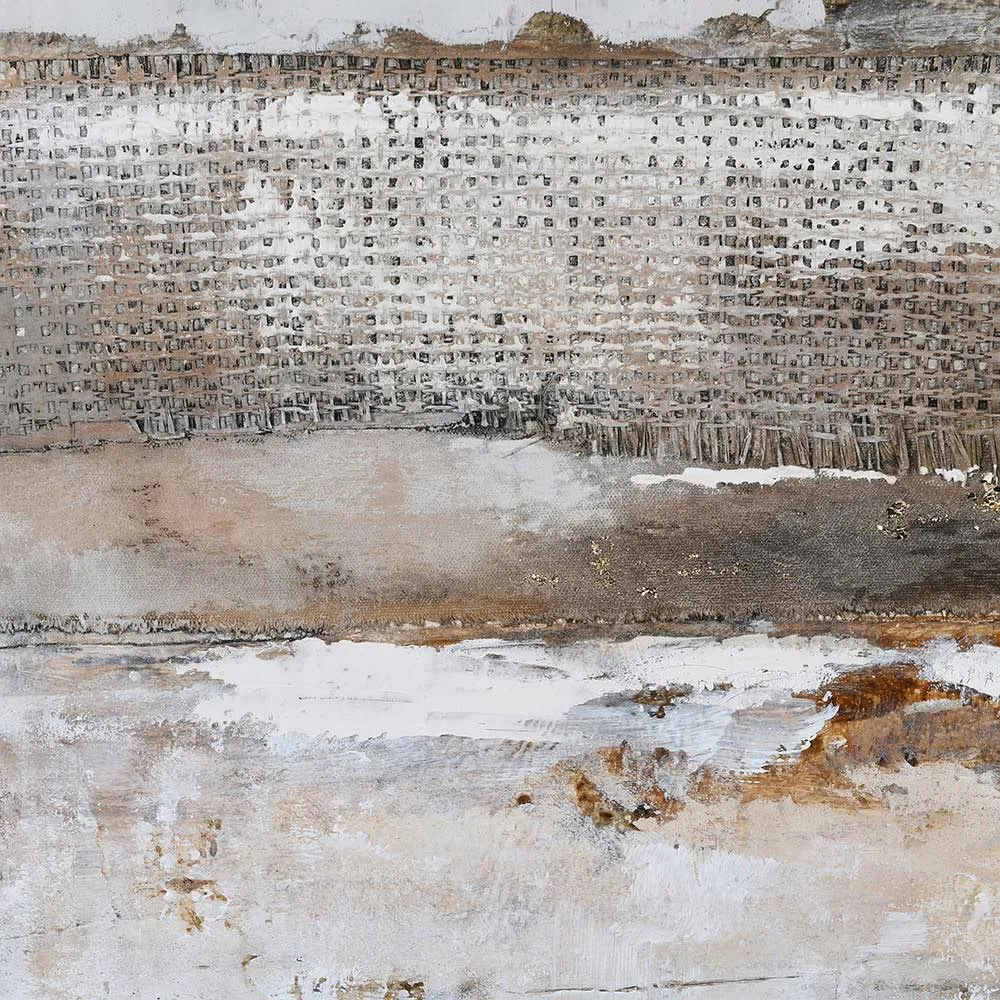 Stormy Shores Square Canvas Print - White, Canvas, Pine