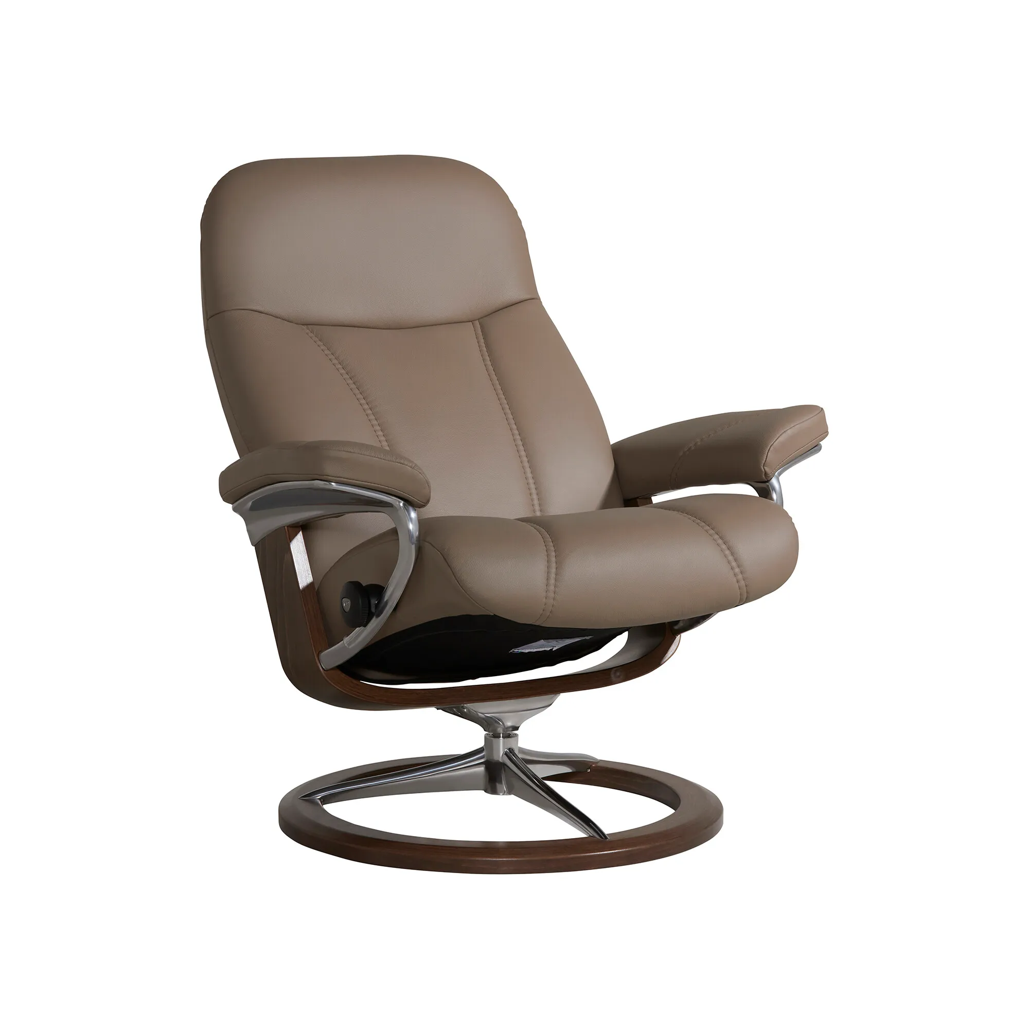 Stressless Consul Large Recliner Chair & Stool - Brown, Leather