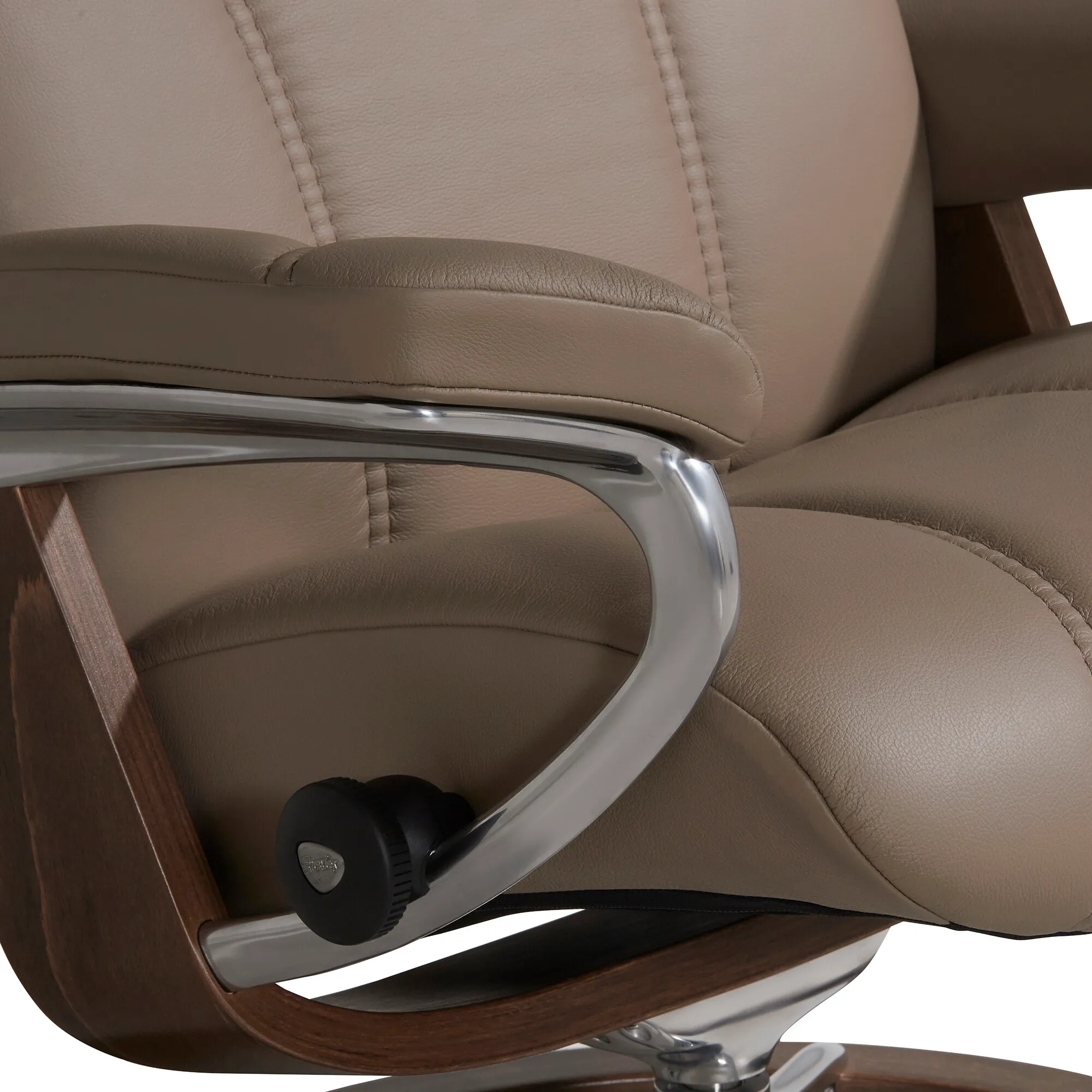 Stressless Consul Large Recliner Chair & Stool - Brown, Leather