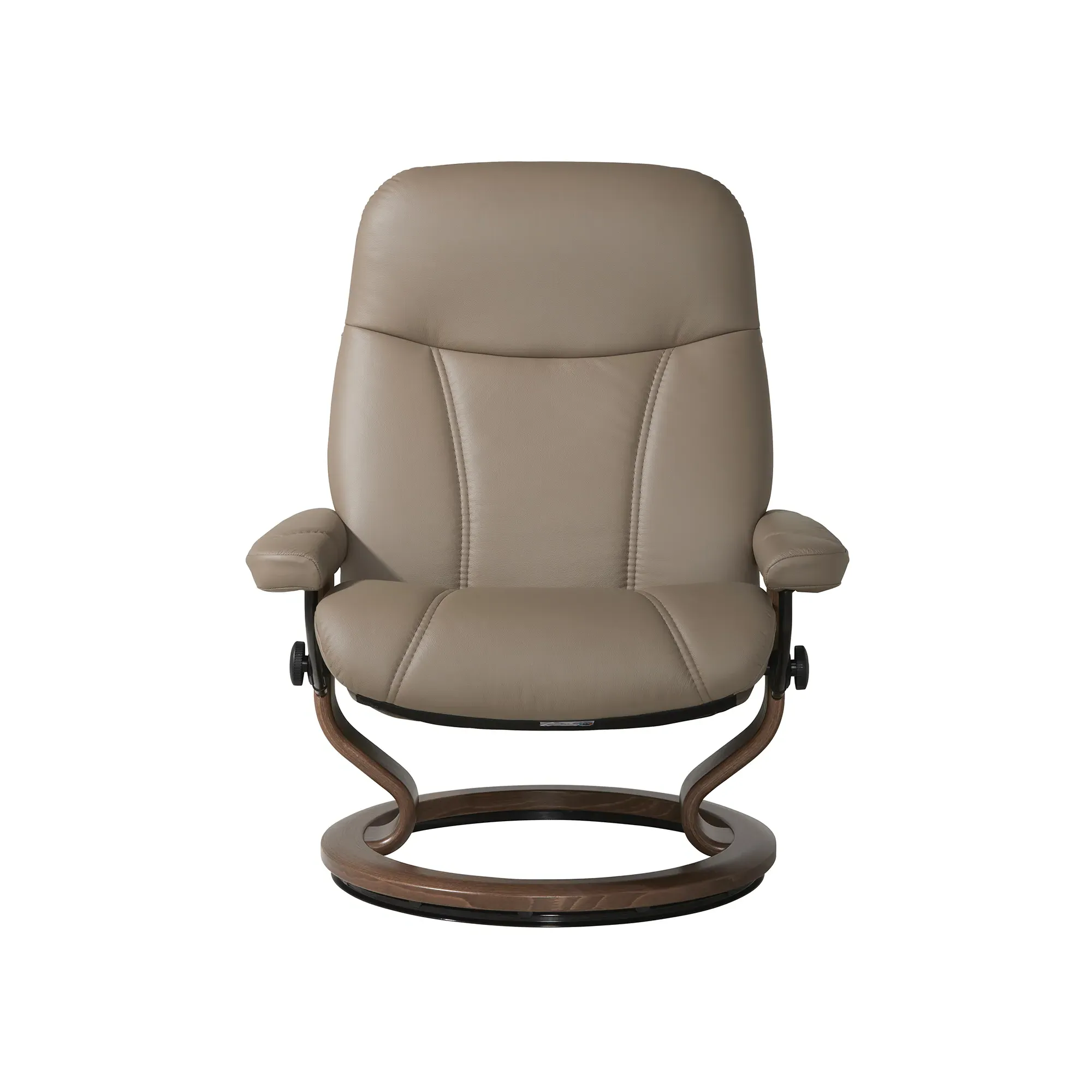 Stressless Consul Large Recliner Chair & Stool - Brown, Leather