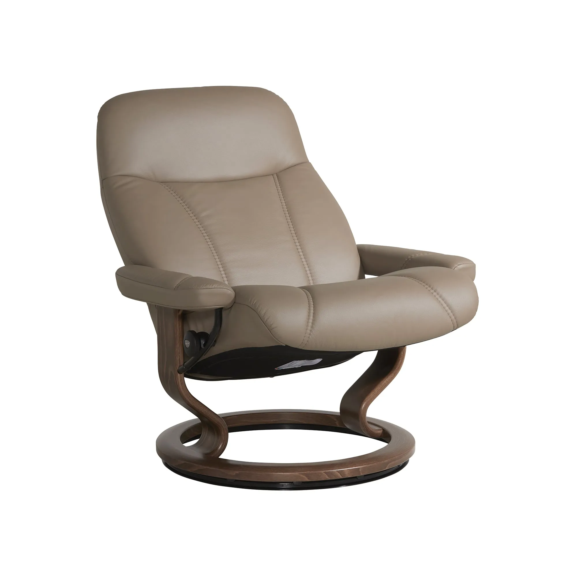 Stressless Consul Large Recliner Chair & Stool - Brown, Leather