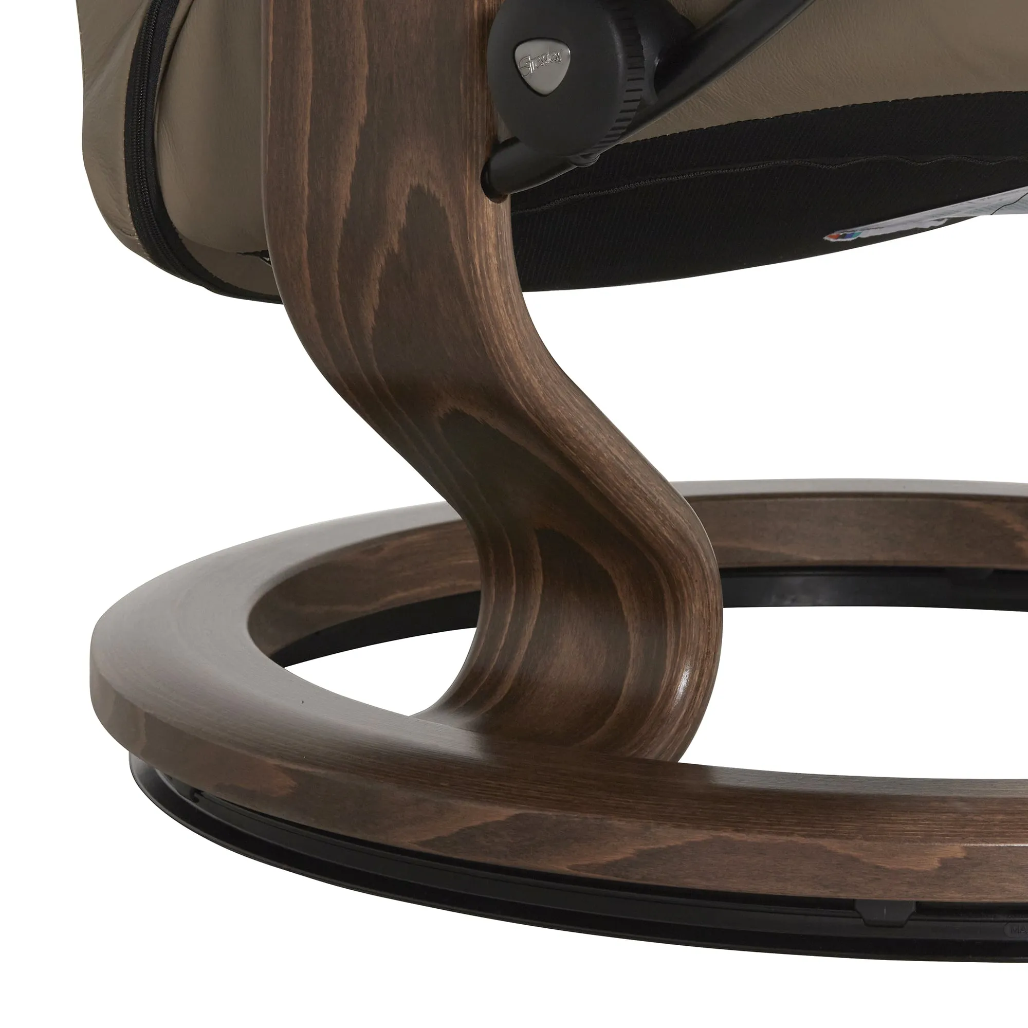 Stressless Consul Large Recliner Chair & Stool - Brown, Leather