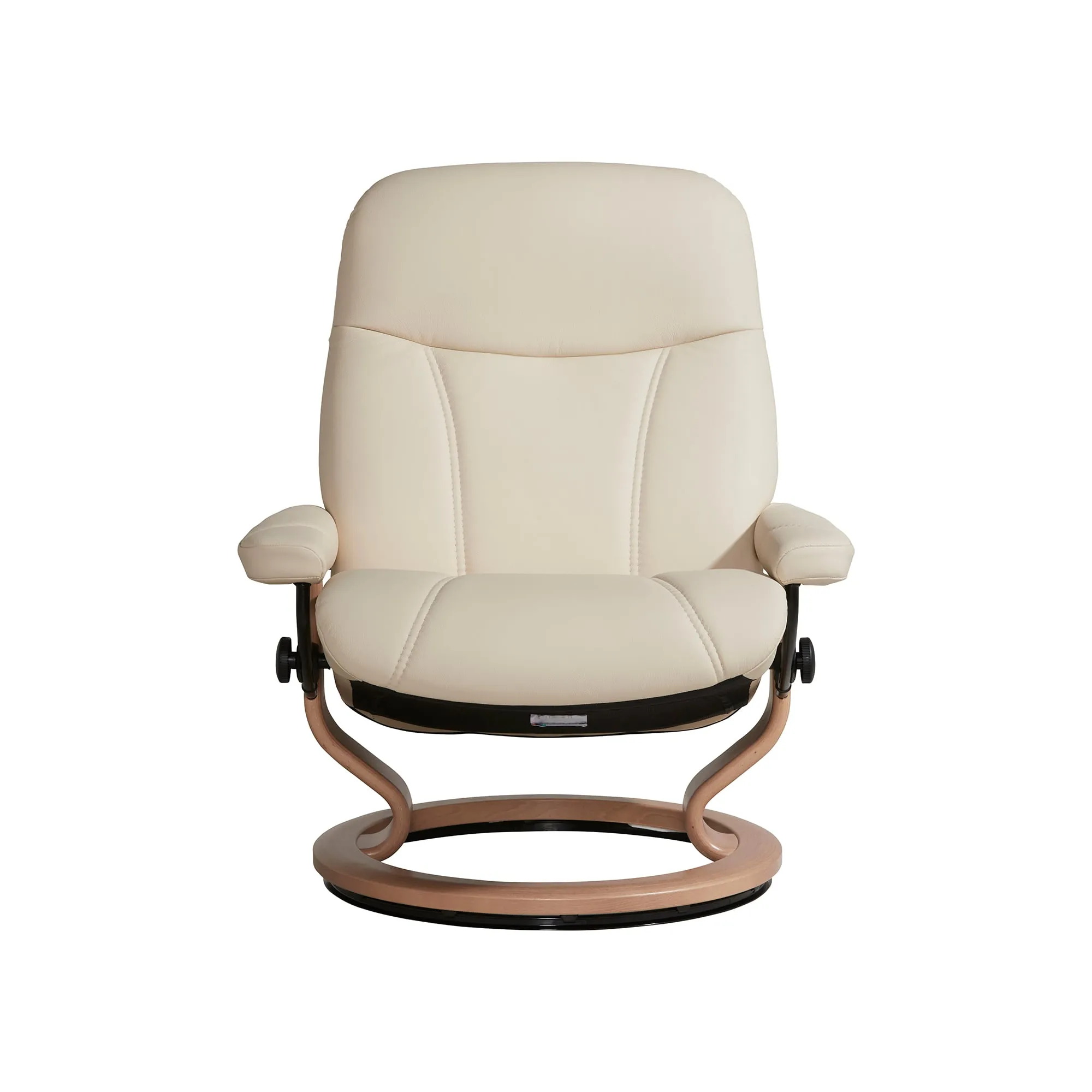Stressless Consul Large Recliner Chair & Stool - Neutral, Leather