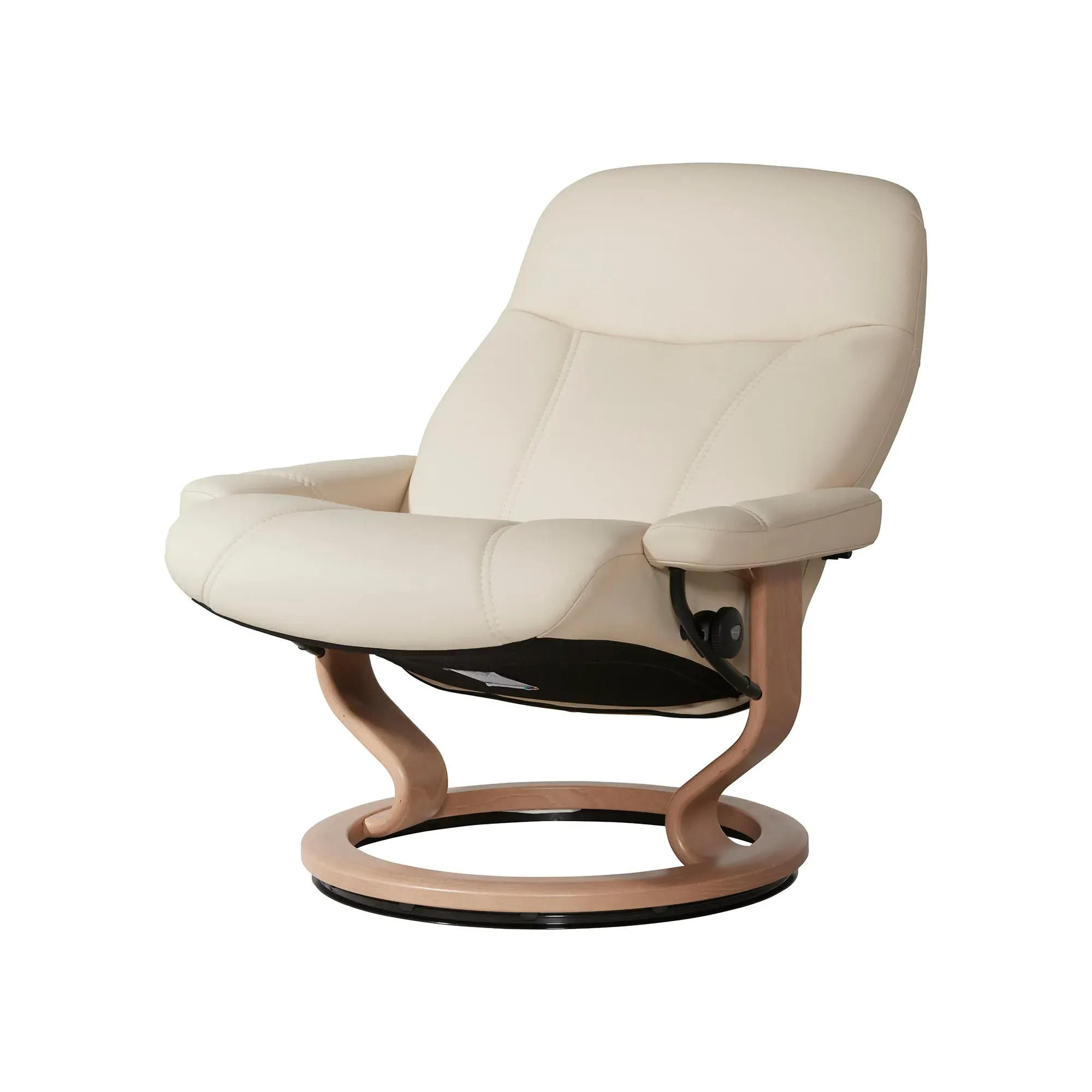 Stressless Consul Large Recliner Chair & Stool - Neutral, Leather