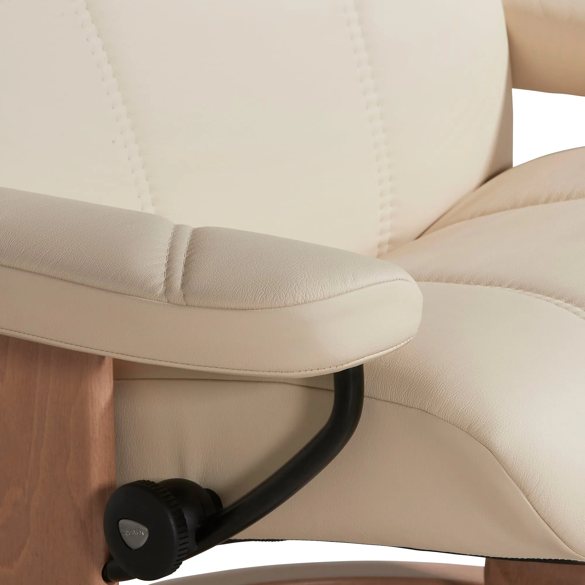 Stressless Consul Large Recliner Chair & Stool - Neutral, Leather
