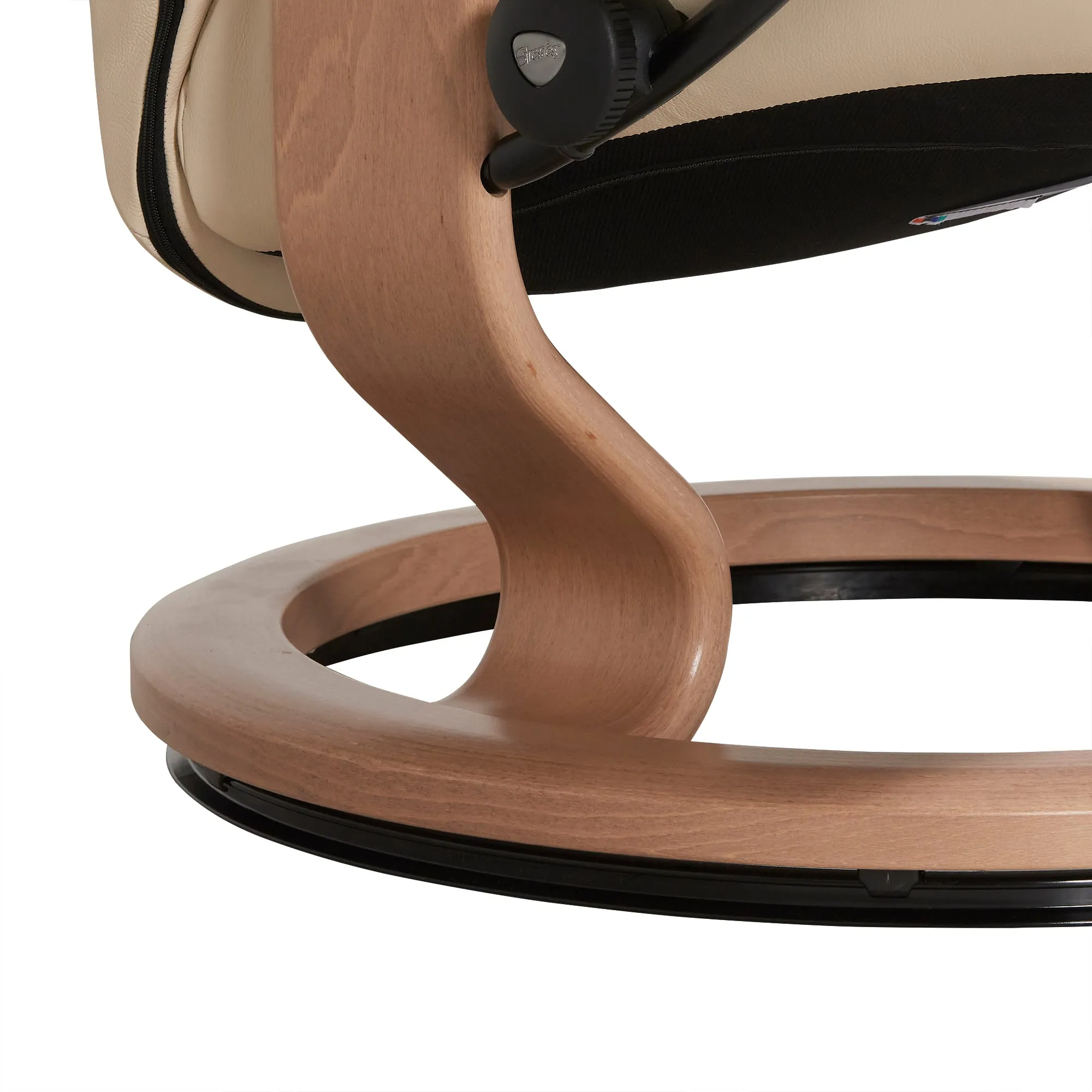 Stressless Consul Large Recliner Chair & Stool - Neutral, Leather