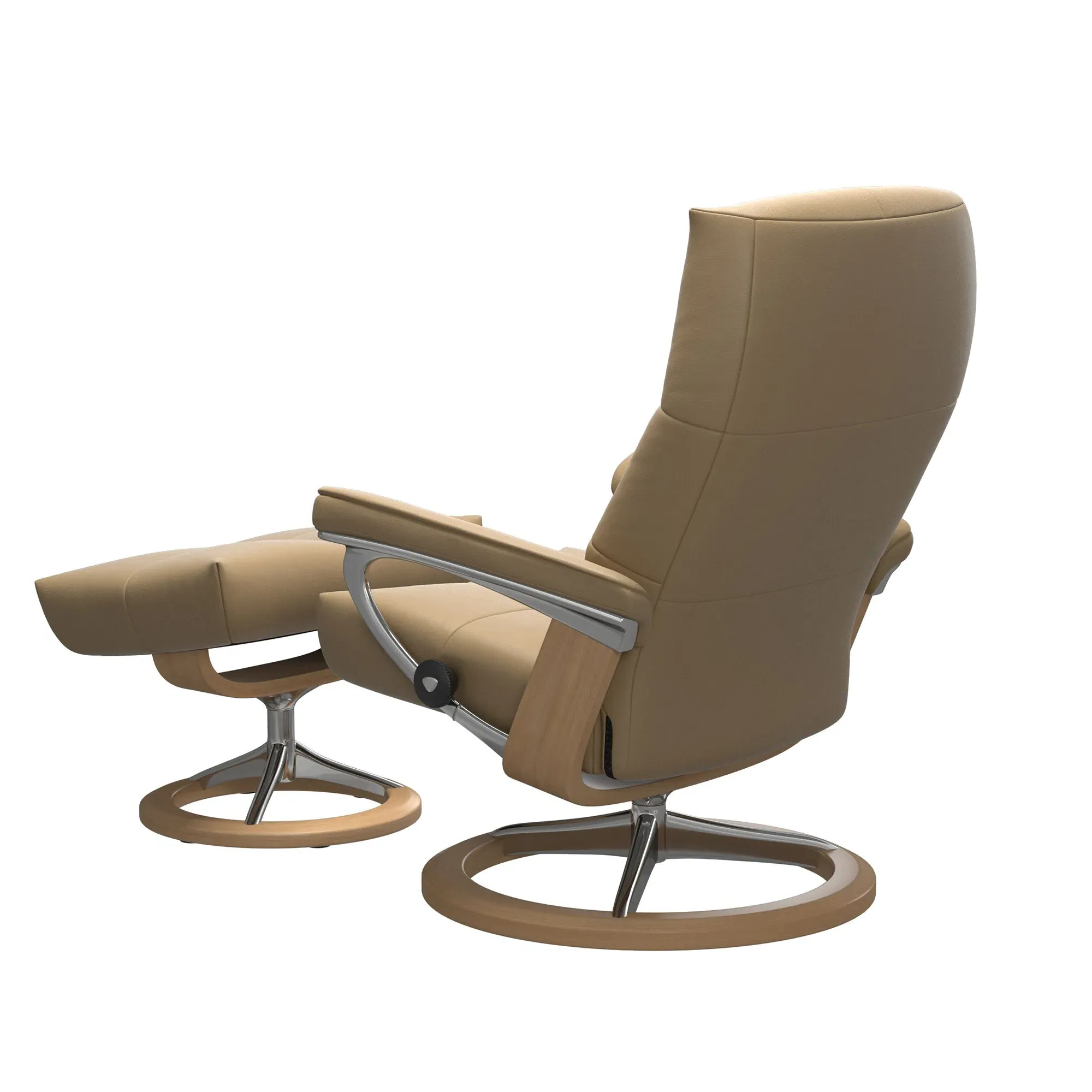 Stressless David Large Signature Recliner Chair & Footstool - Leather