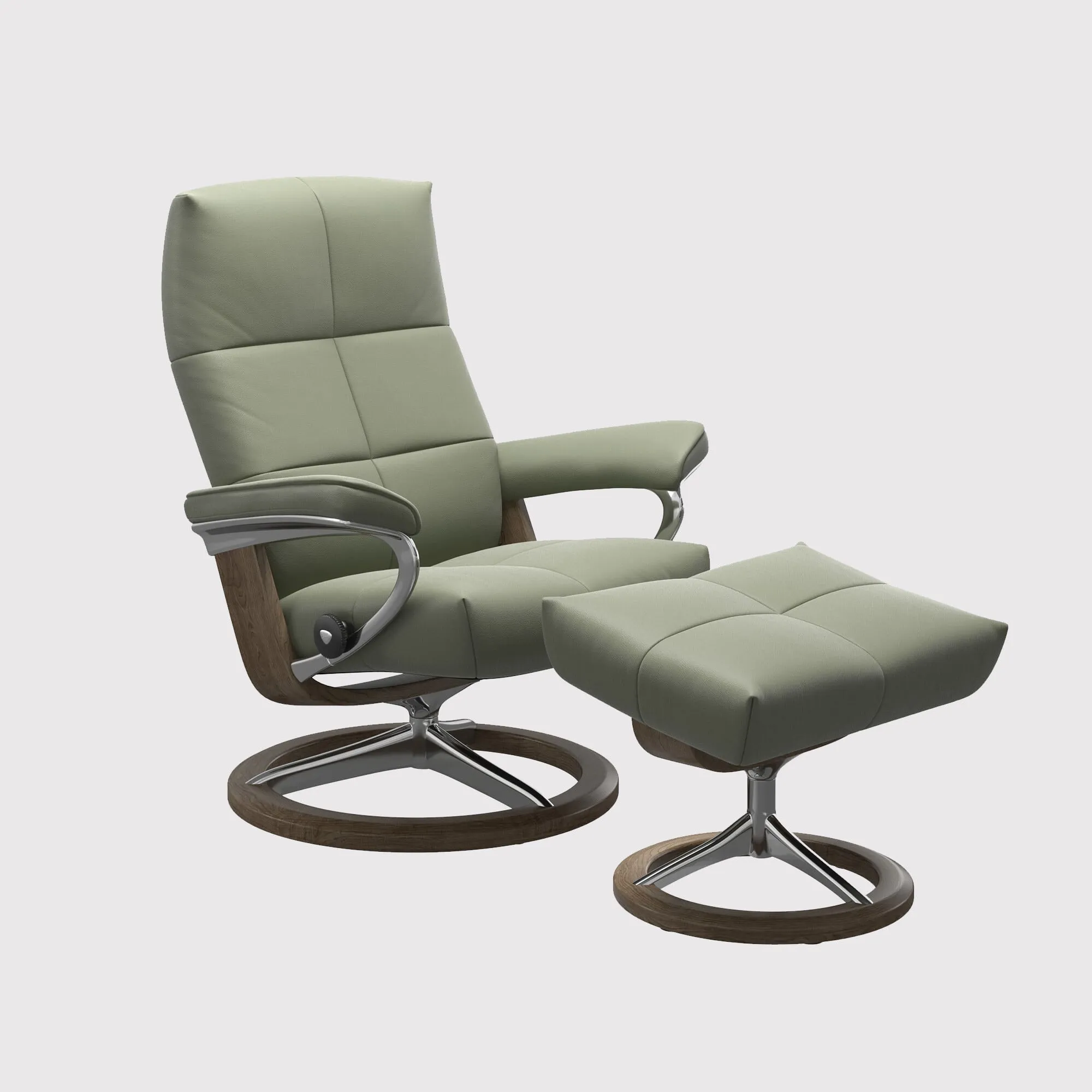 Stressless David Large Signature Recliner Chair & Footstool - Leather