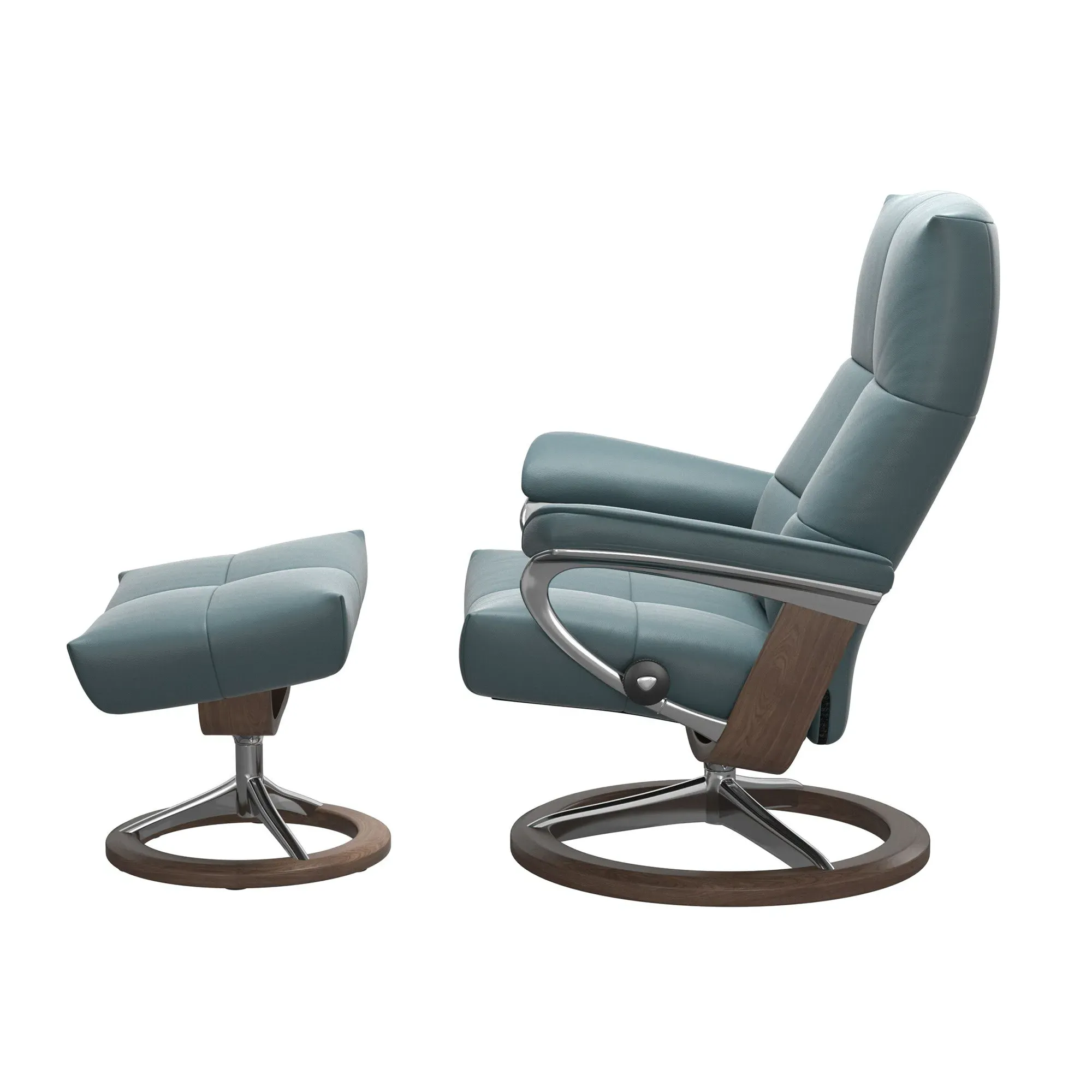 Stressless David Small Signature Recliner Chair & Footstool - Leather