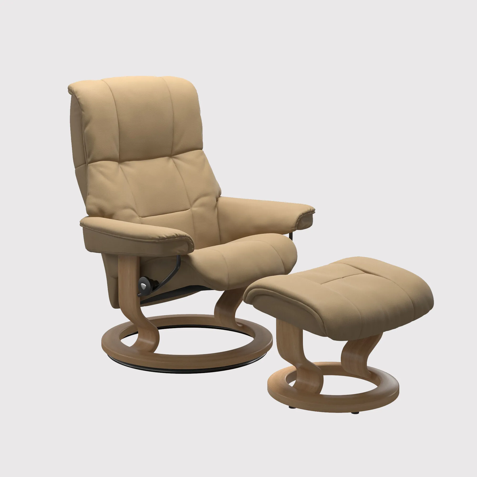 Stressless Mayfair Small Classic Recliner Chair & Footstool - Leather image