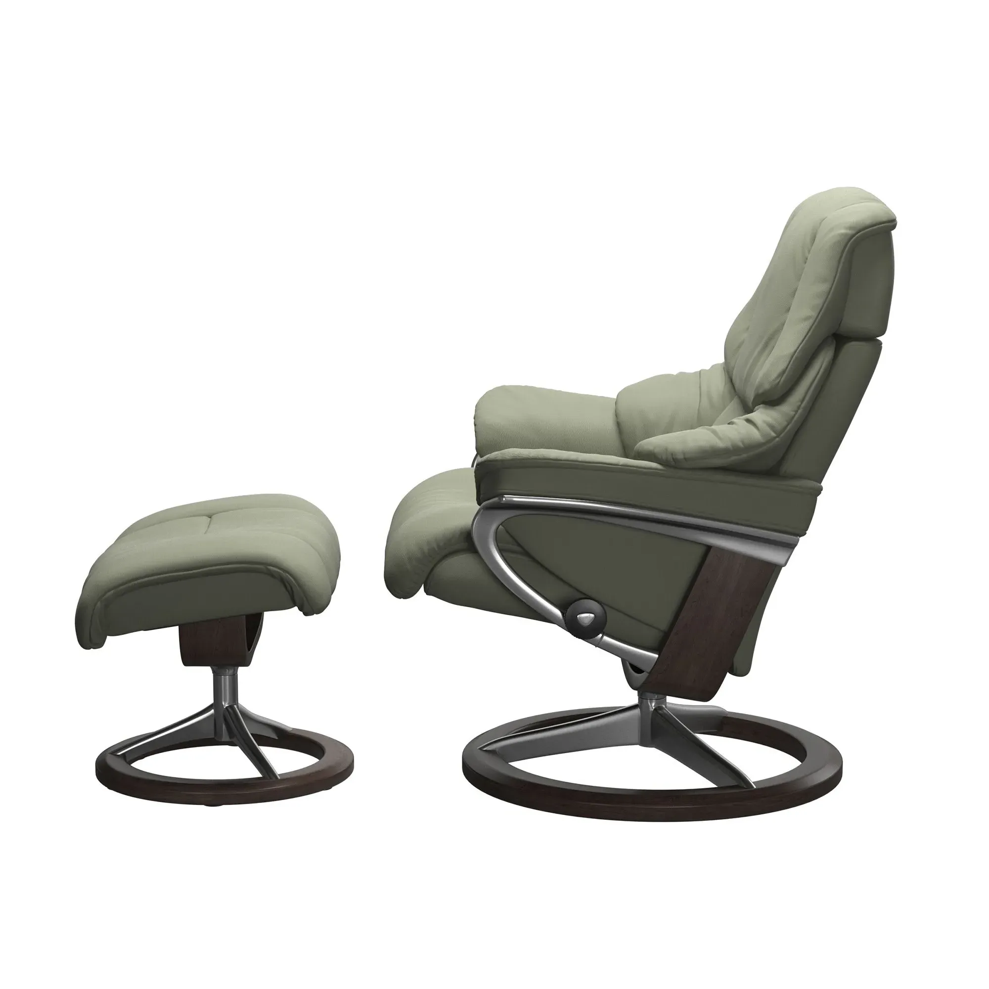 Stressless Reno Large Signature Recliner Chair & Footstool - Leather