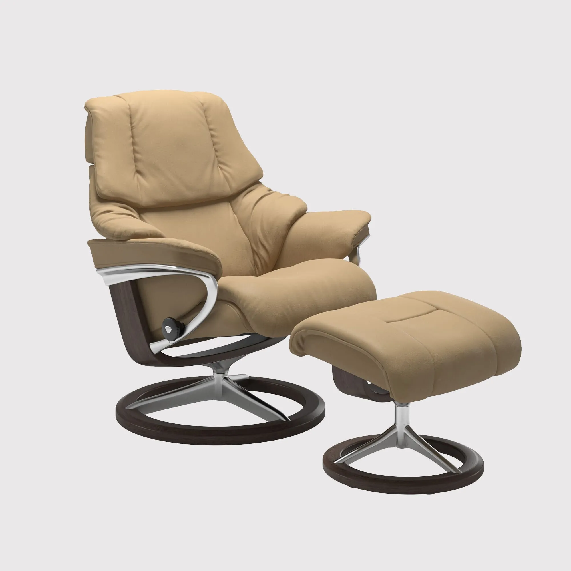 Stressless Reno Large Signature Recliner Chair & Footstool - Leather