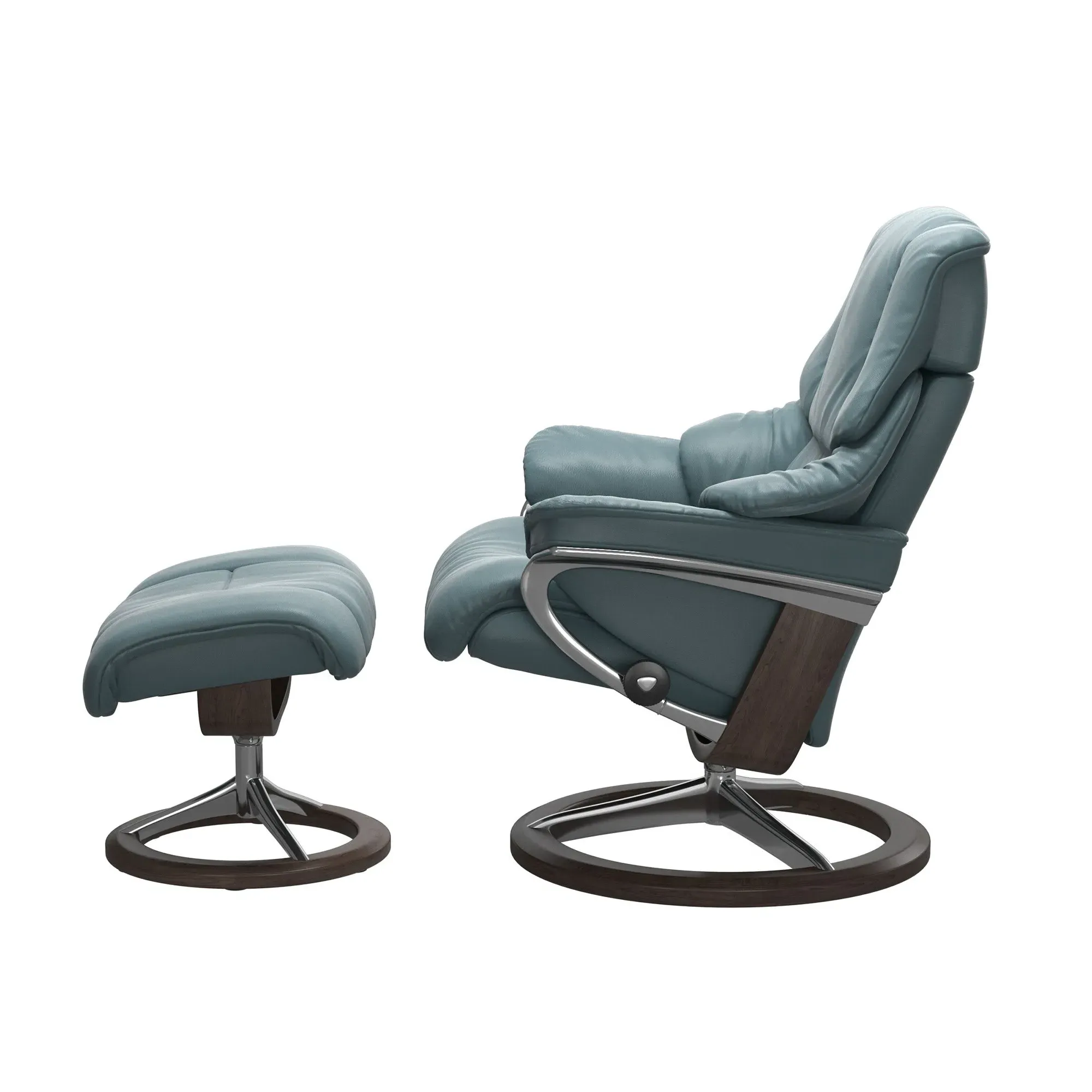 Stressless Reno Large Signature Recliner Chair & Footstool - Leather