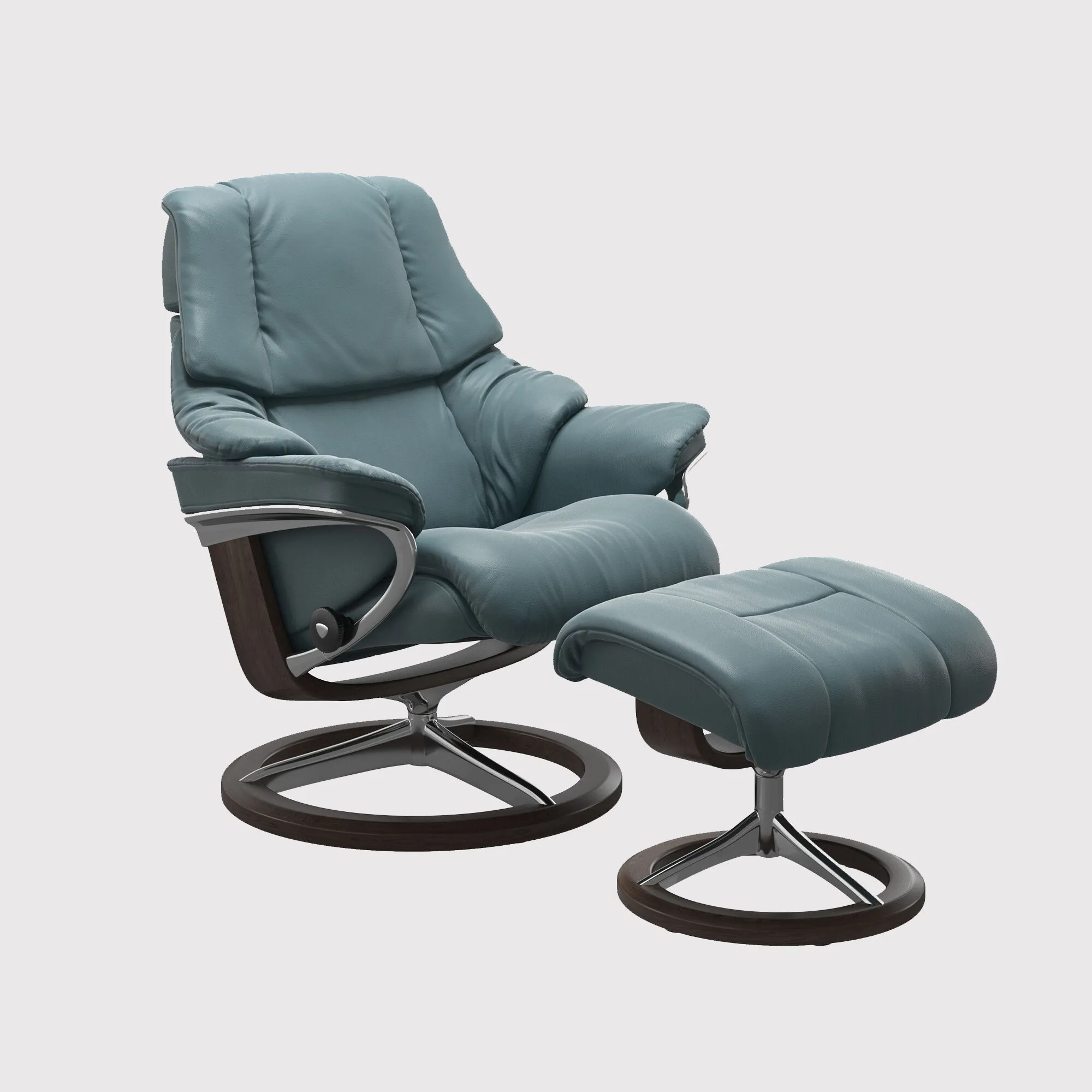 Stressless Reno Large Signature Recliner Chair & Footstool - Leather
