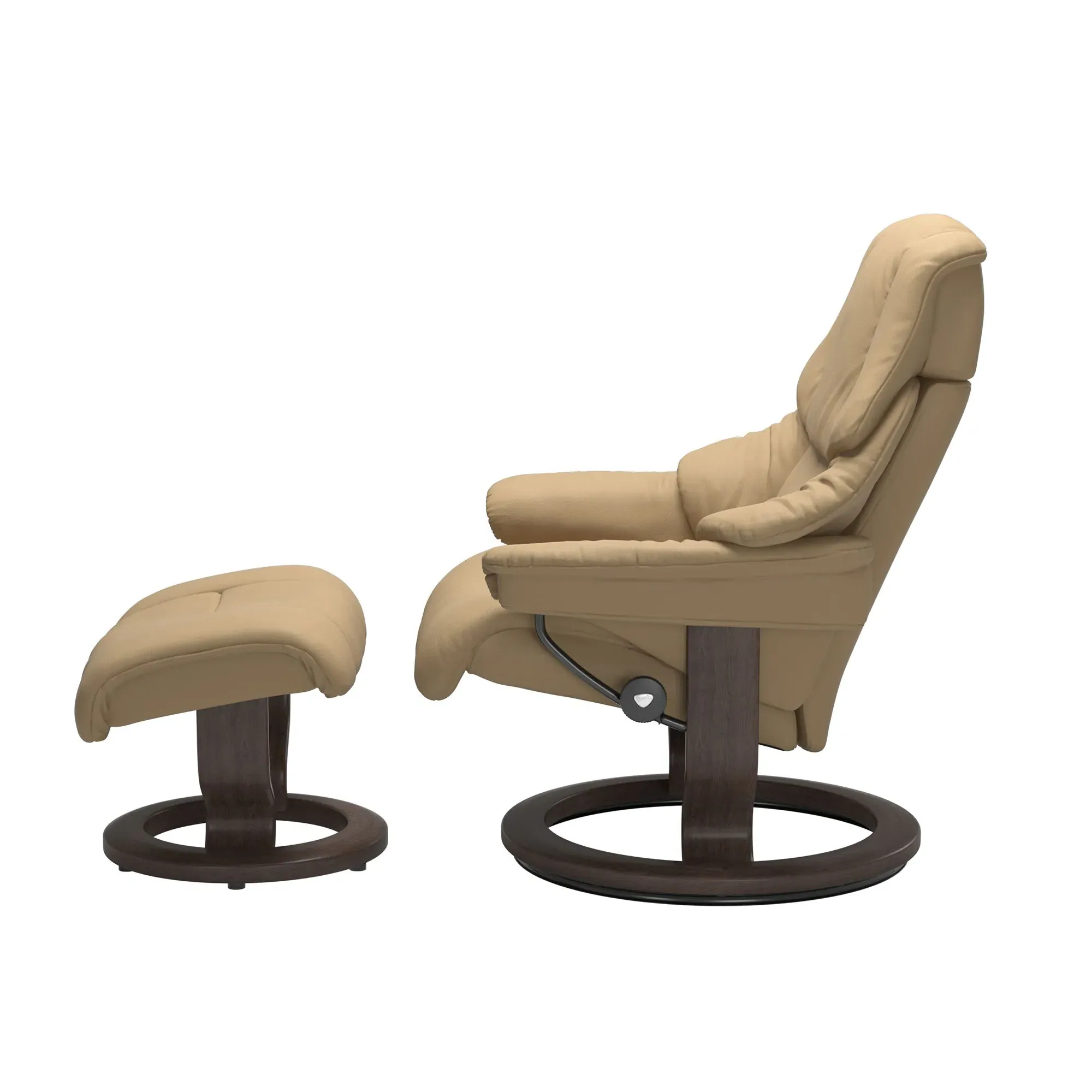 Stressless Reno Medium Classic Recliner Chair & Footstool - Leather
