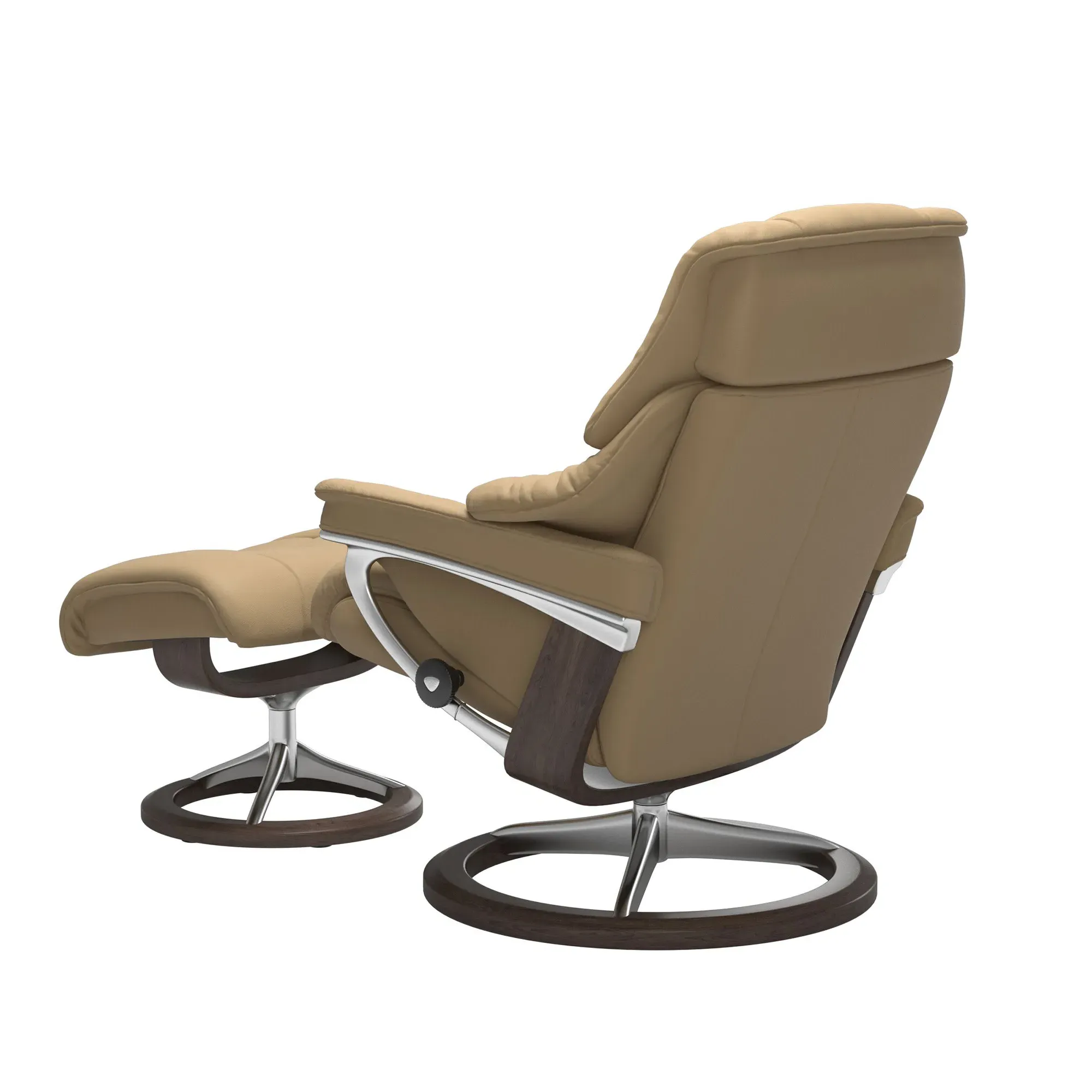 Stressless Reno Medium Signature Recliner Chair & Footstool - Leather