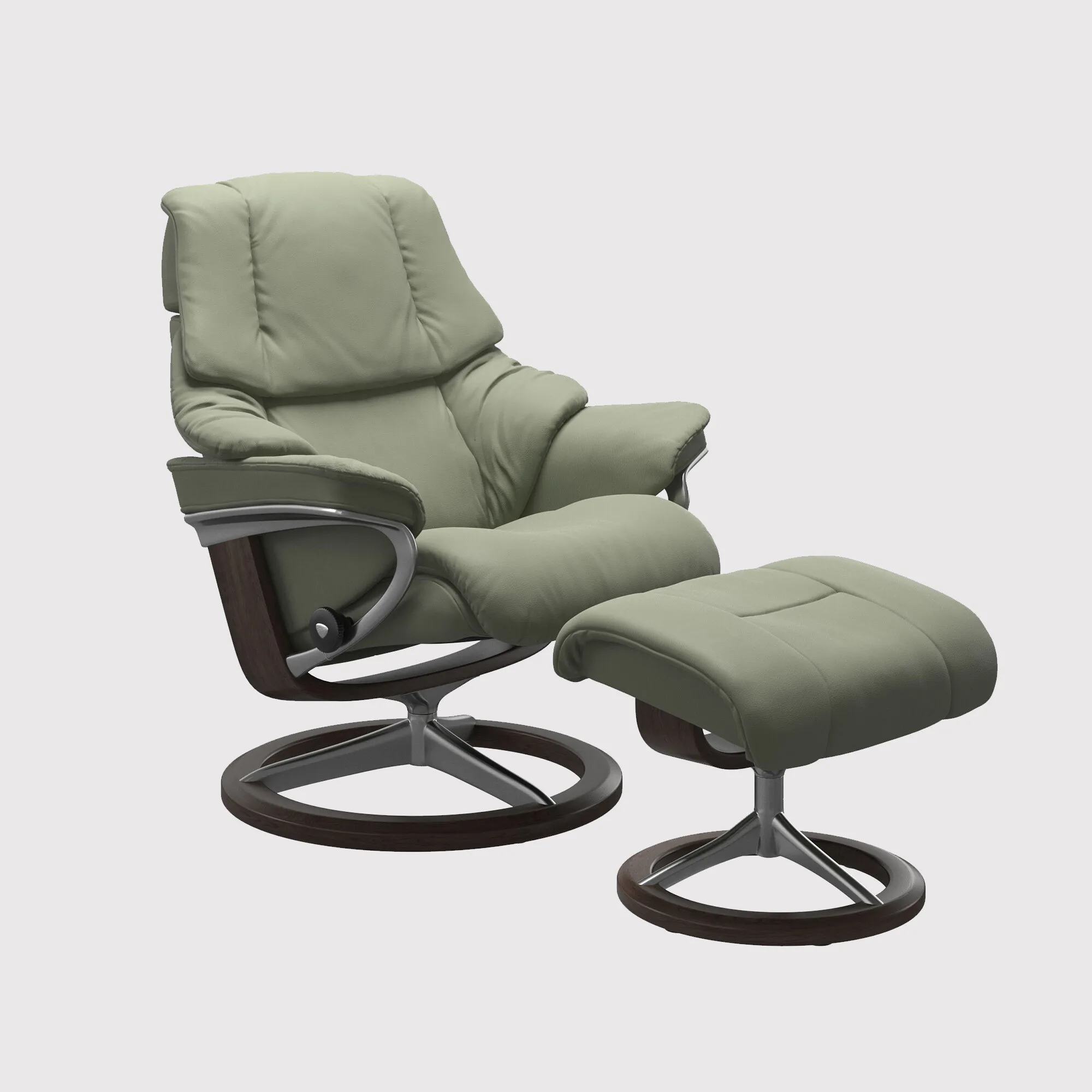 Stressless Reno Medium Signature Recliner Chair & Footstool - Leather