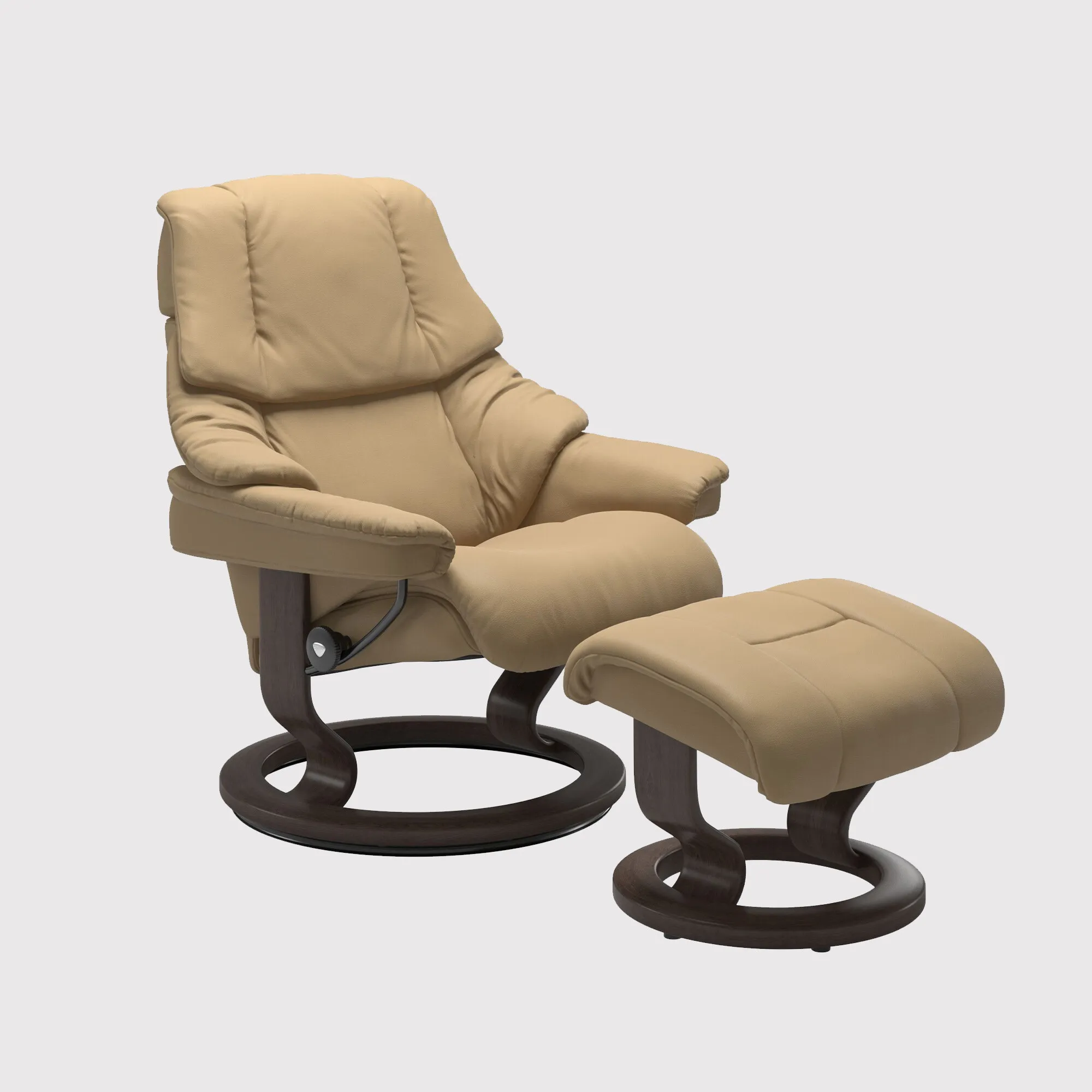 Stressless Reno Small Classic Recliner Chair & Footstool - Leather image