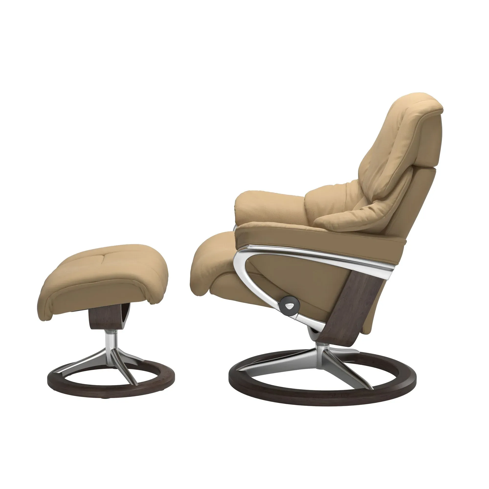 Stressless Reno Small Signature Recliner Chair & Footstool - Leather