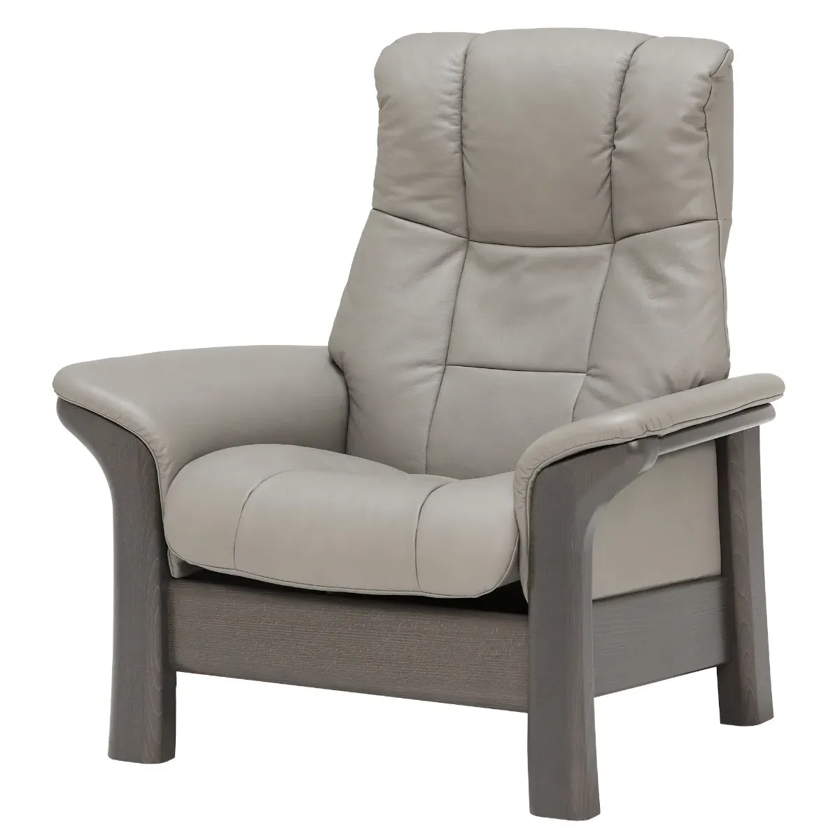 Stressless Windsor High Back 1-Seater Recliner - Grey, Leather