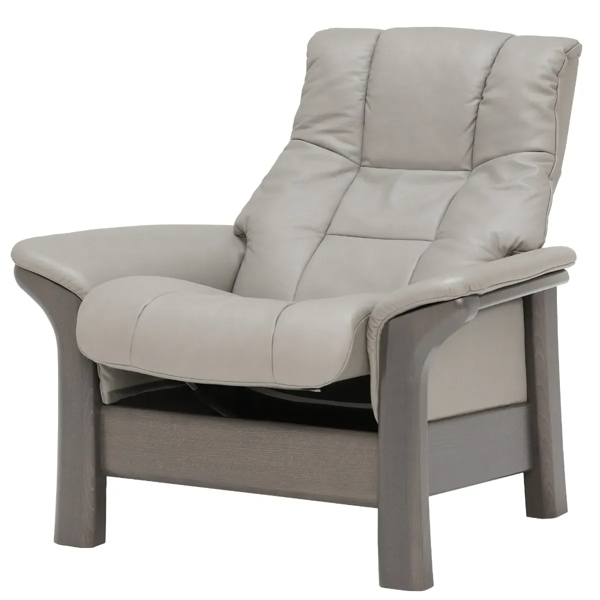 Stressless Windsor High Back 1-Seater Recliner - Grey, Leather
